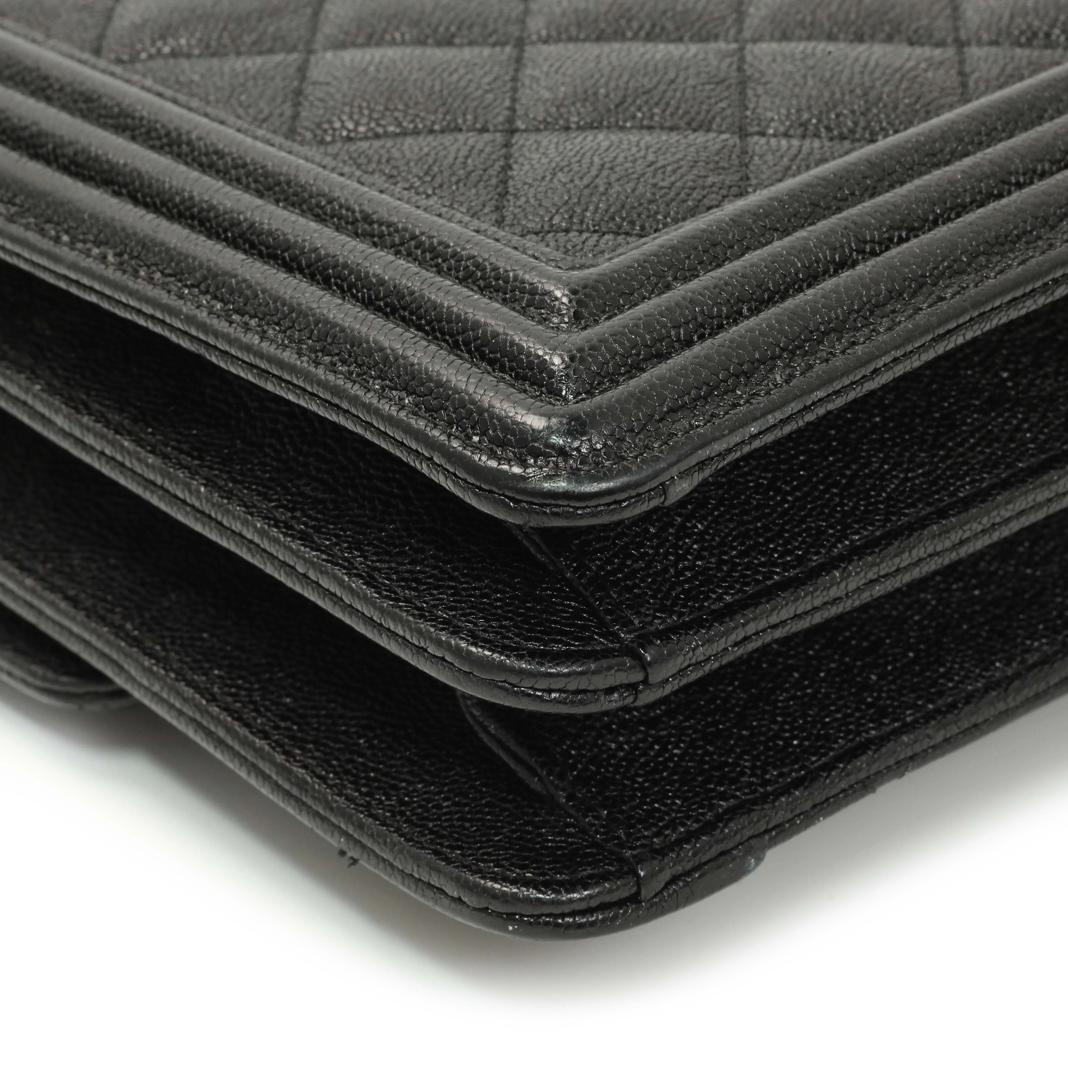 Chanel Black Quilted Caviar North South Boy Flap - Image 7