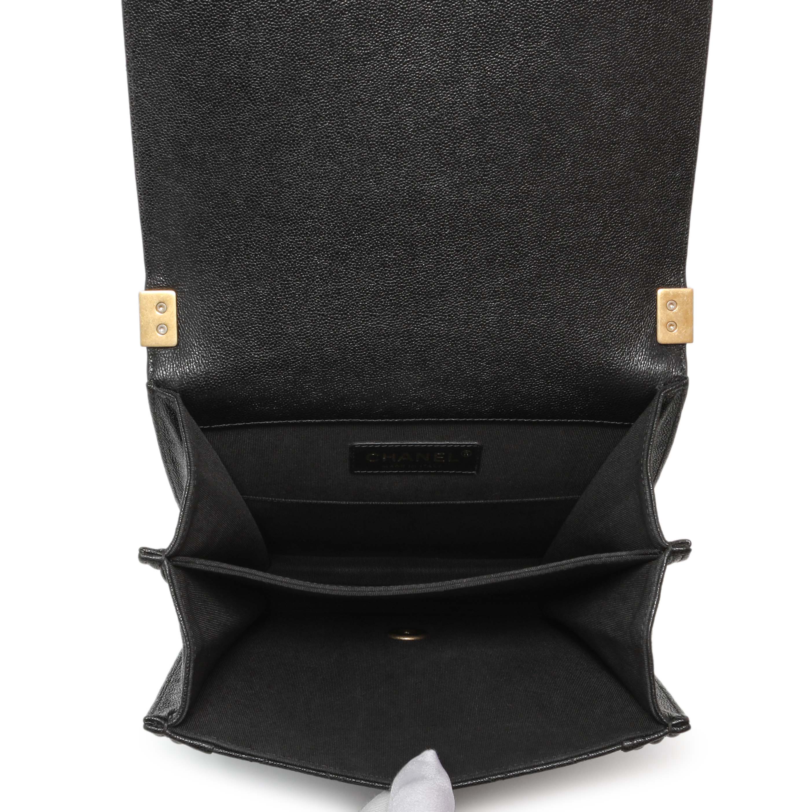 Chanel Black Quilted Caviar North South Boy Flap - Image 9
