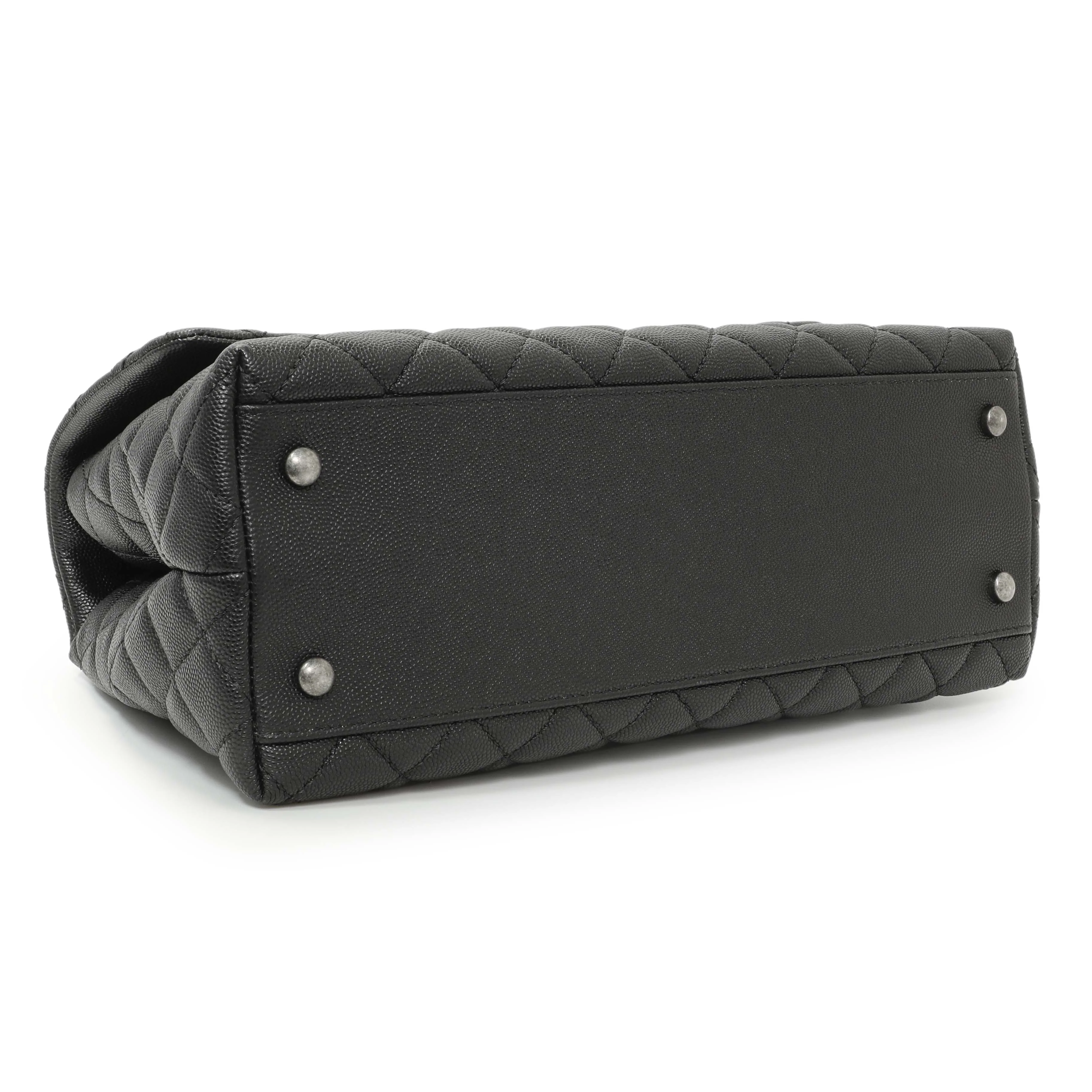 Chanel Black Quilted Caviar Small Coco Handle - Image 3