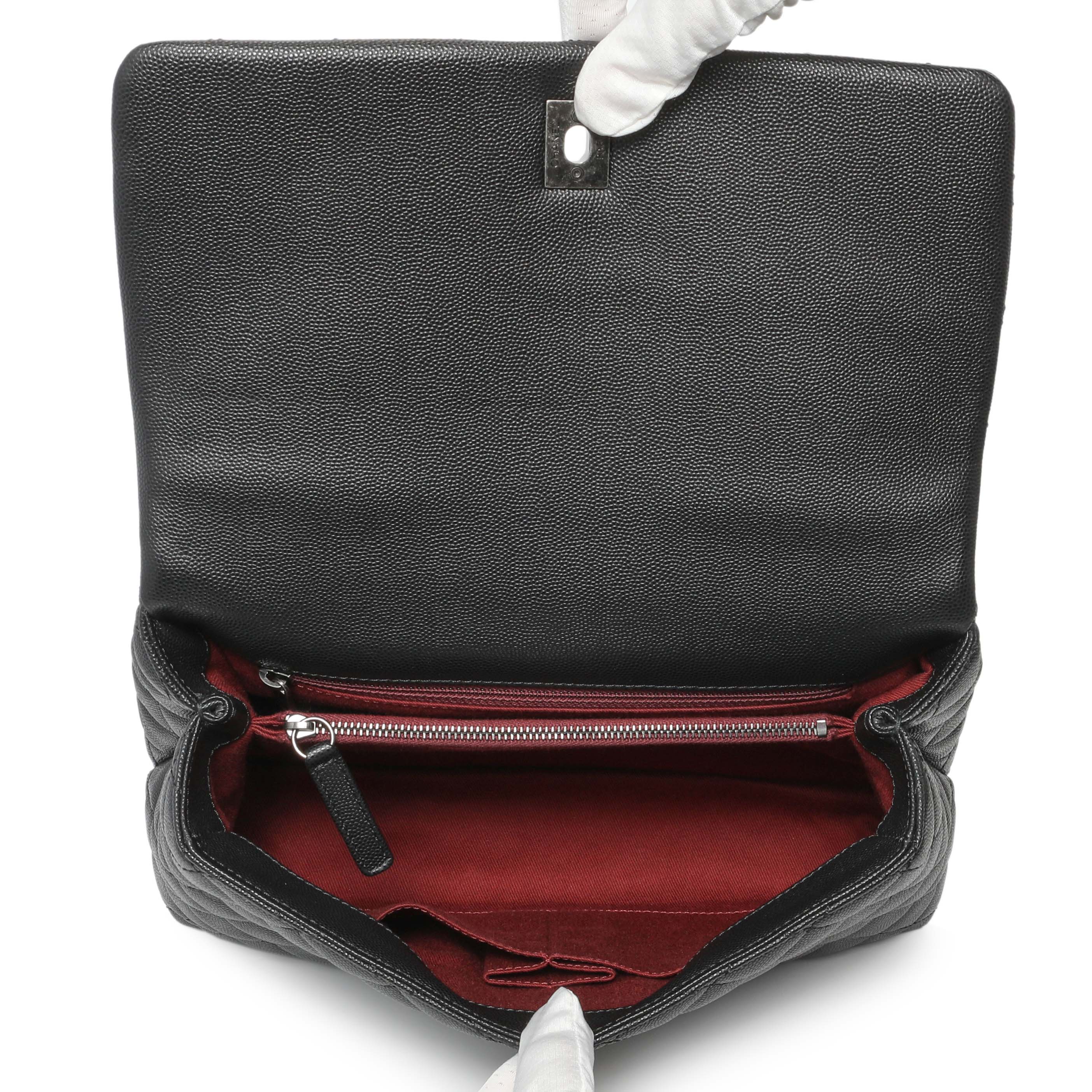 Chanel Black Quilted Caviar Small Coco Handle - Image 8