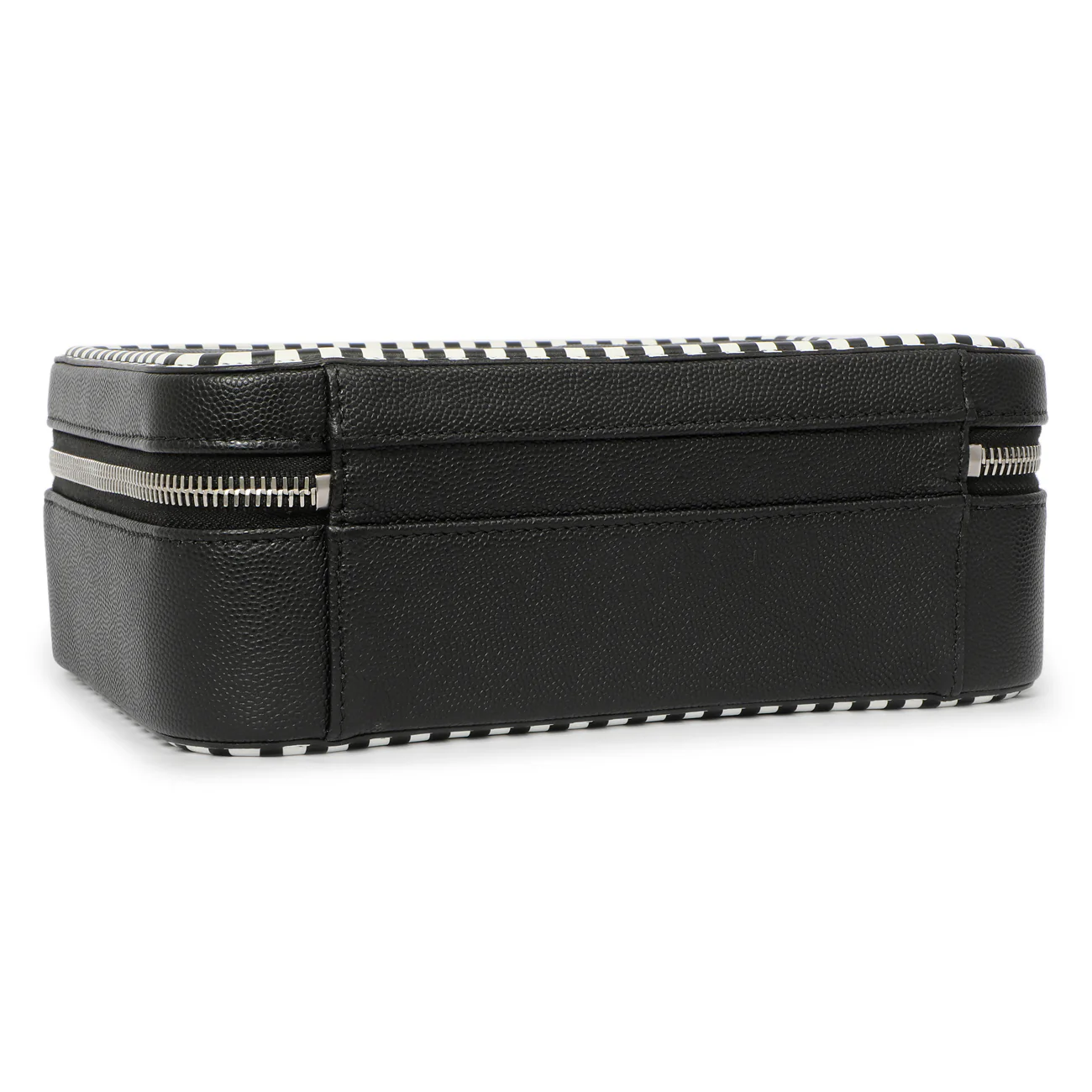 Chanel Black Quilted Caviar Striped Medium CC Filigree Vanity Case - Image 3