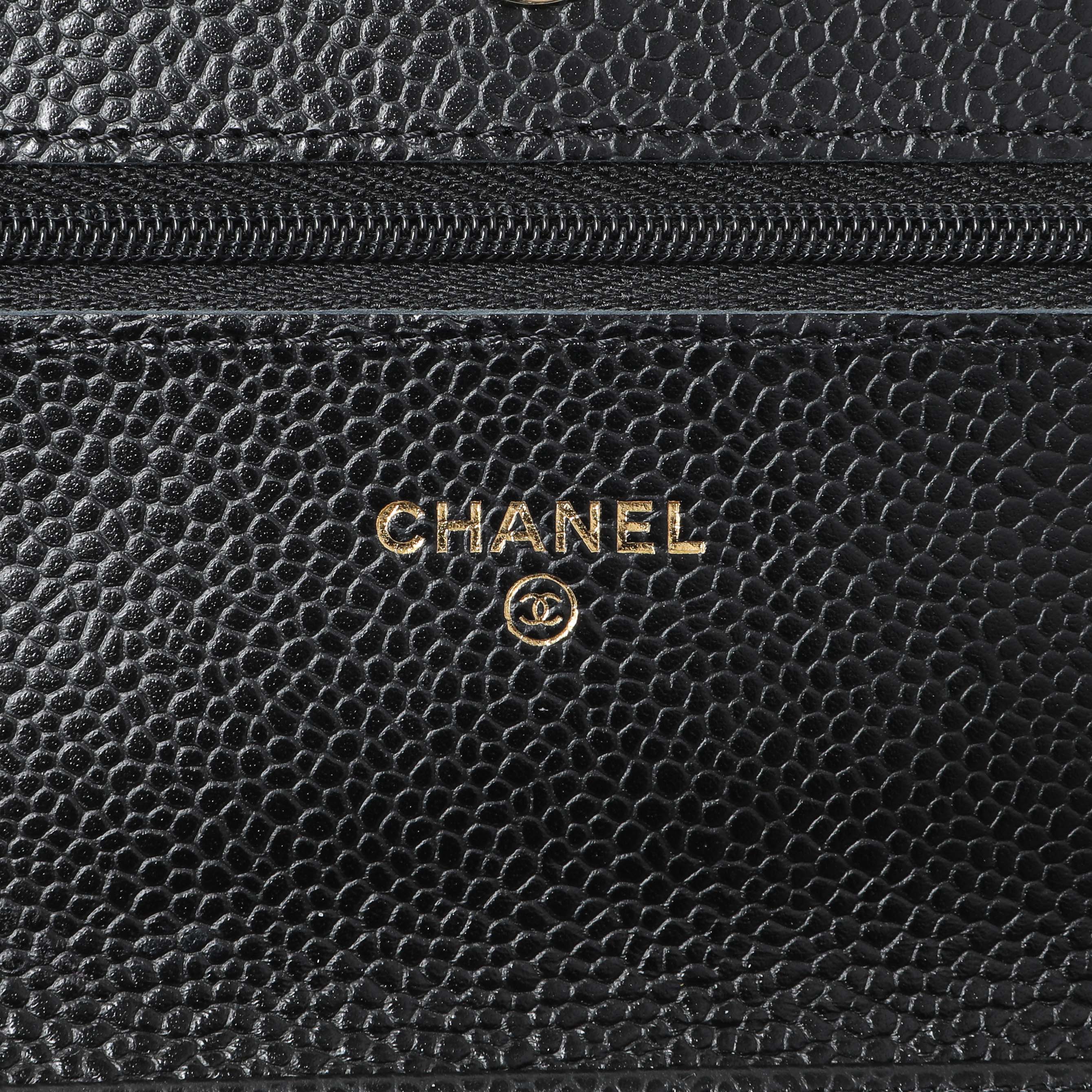 Chanel Black Quilted Caviar Wallet on Chain - Image 5