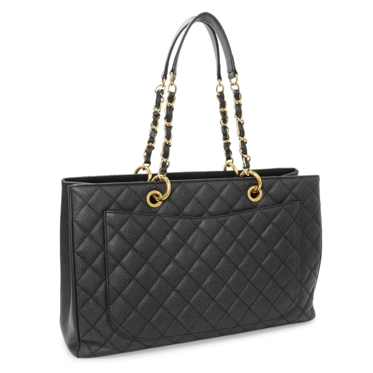 Chanel Black Quilted Caviar XL Grand Shopping Tote GST - Image 2