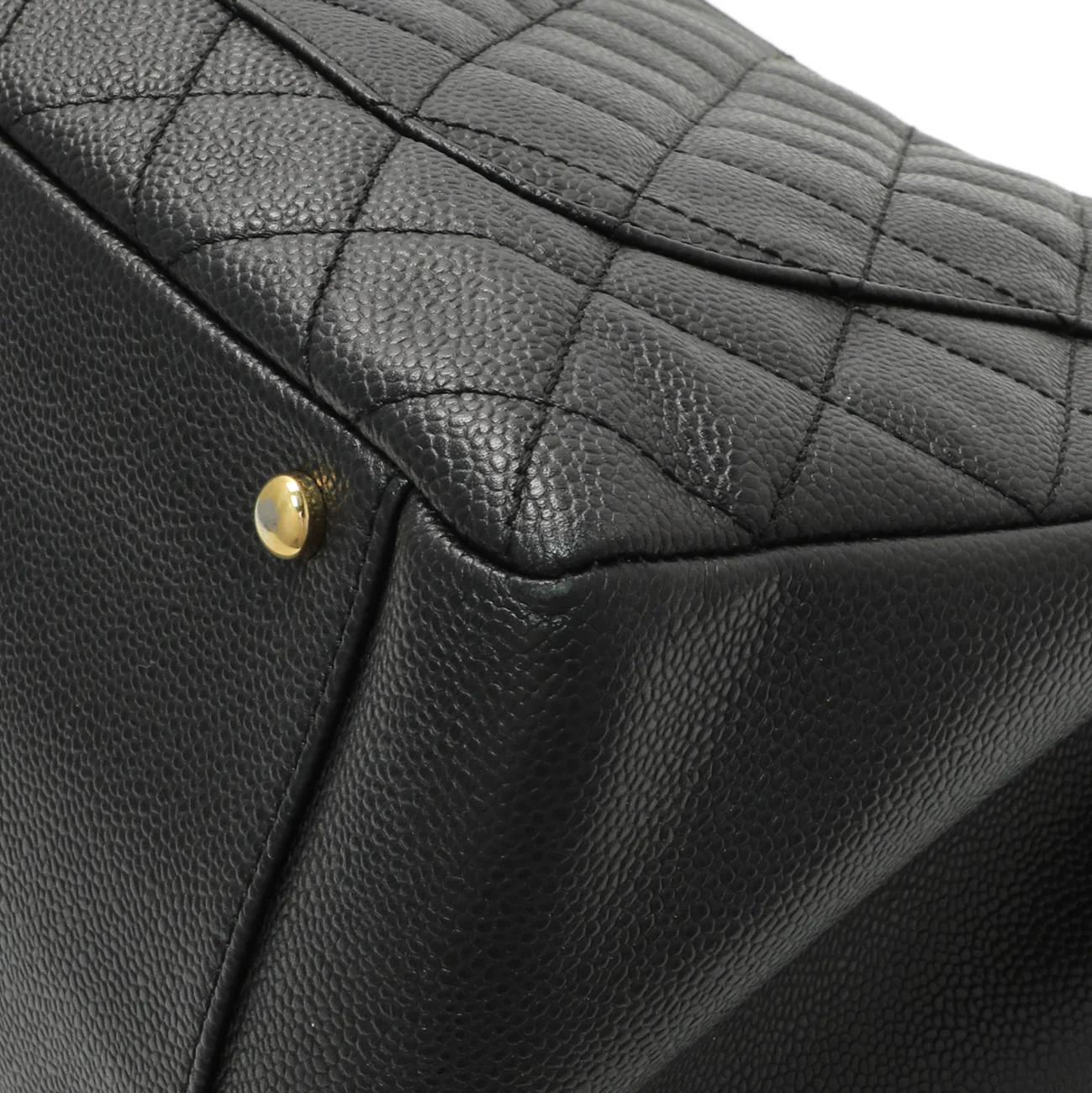 Chanel Black Quilted Caviar XL Grand Shopping Tote GST - Image 7