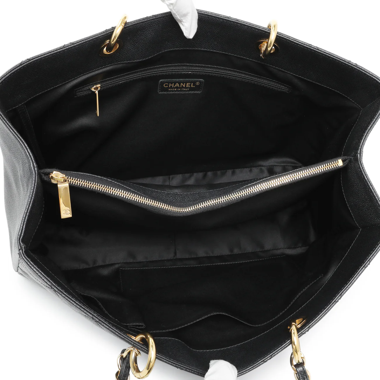 Chanel Black Quilted Caviar XL Grand Shopping Tote GST - Image 8