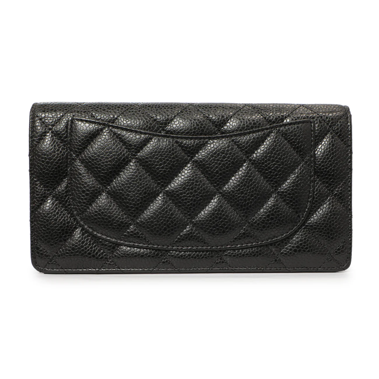 Chanel Black Quilted Caviar Yen Wallet - Image 2