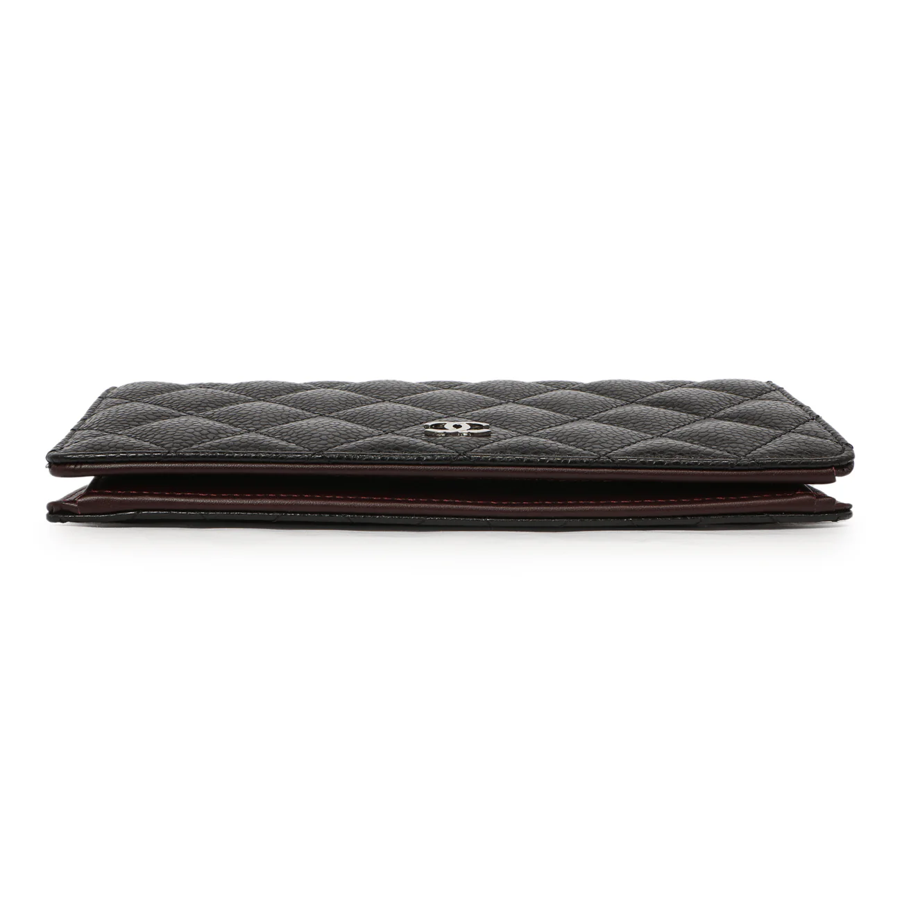 Chanel Black Quilted Caviar Yen Wallet - Image 3
