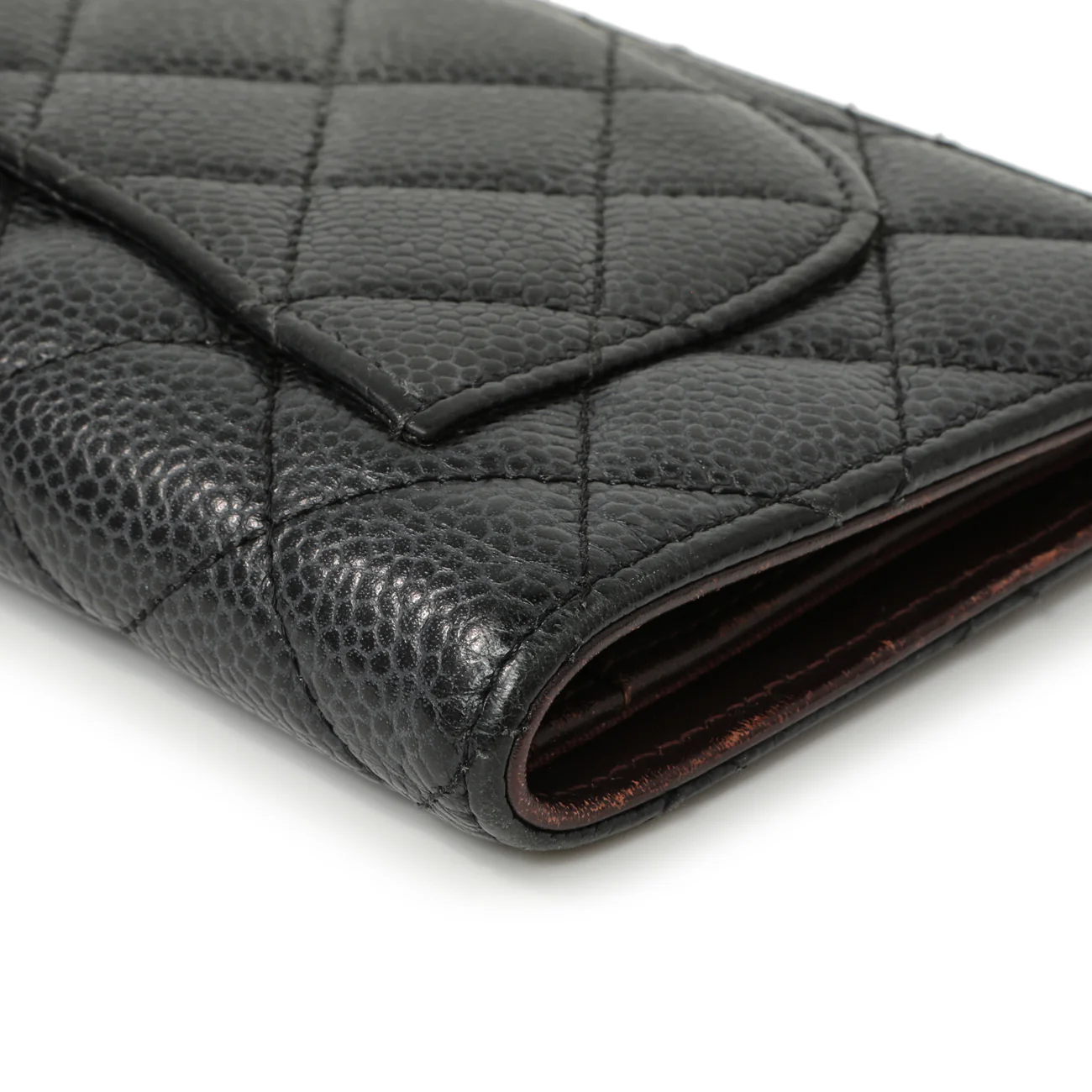 Chanel Black Quilted Caviar Yen Wallet - Image 10