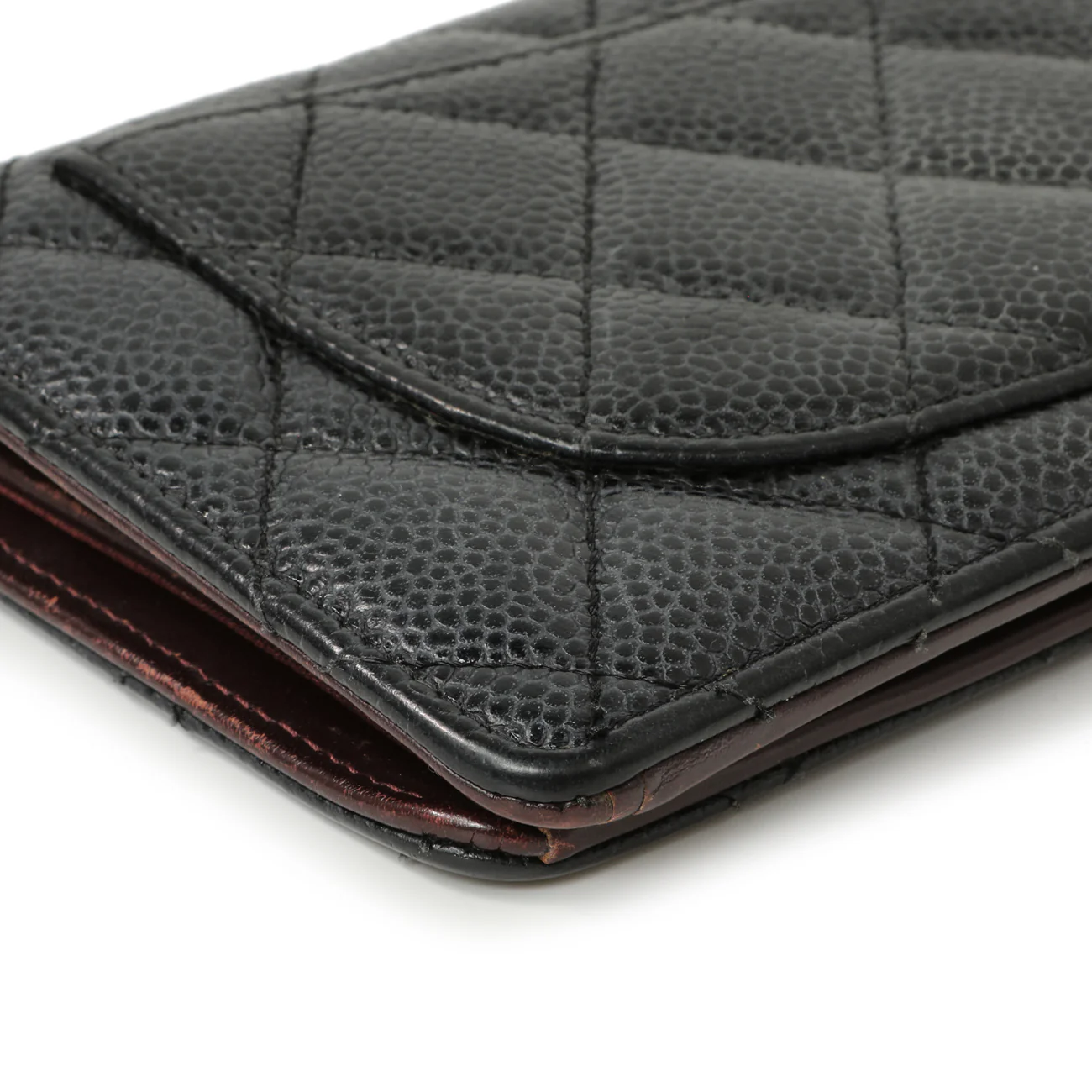 Chanel Black Quilted Caviar Yen Wallet - Image 11