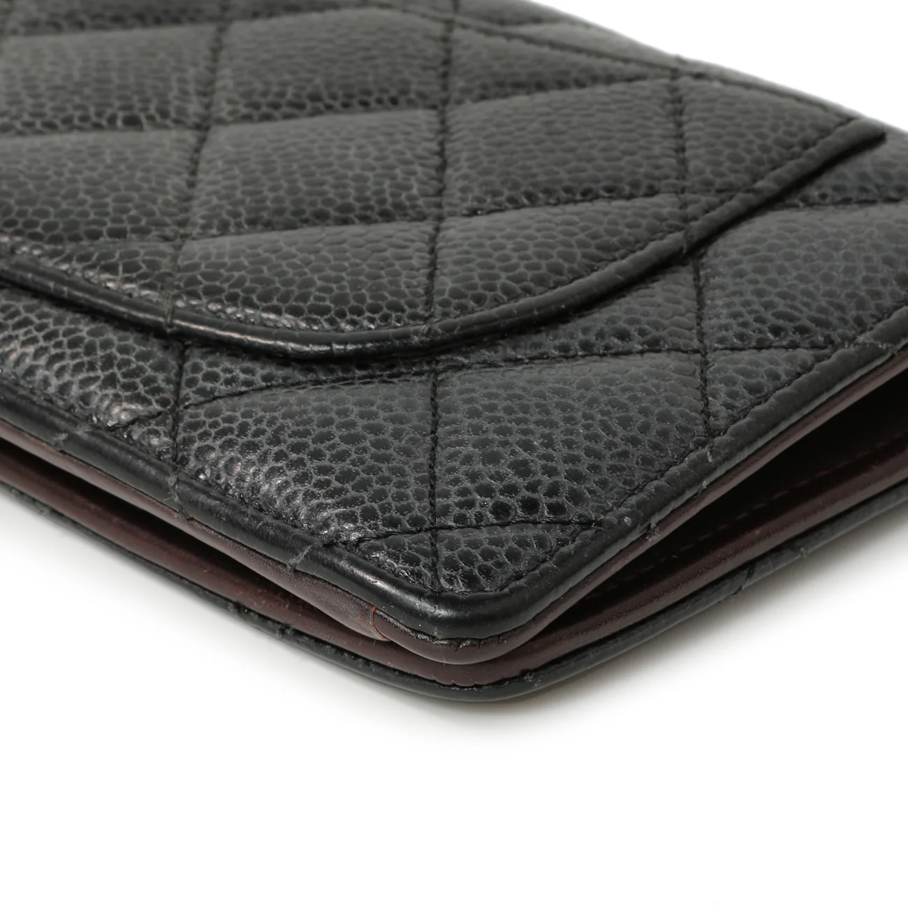 Chanel Black Quilted Caviar Yen Wallet - Image 12