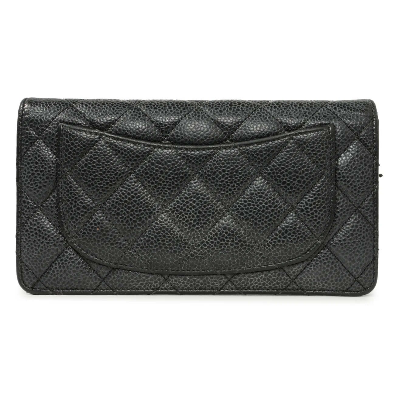 Chanel Black Quilted Caviar Yen Wallet - Image 2
