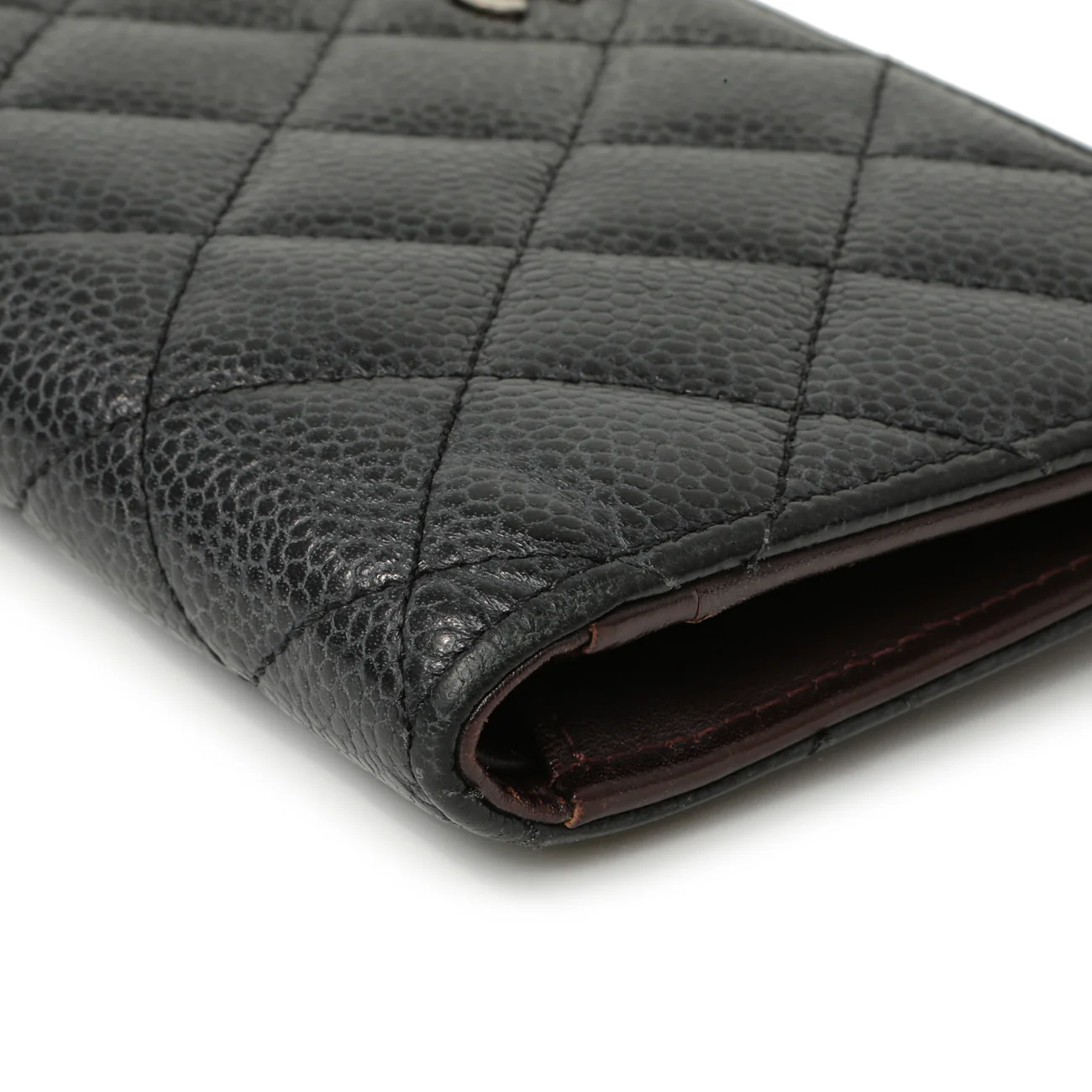 Chanel Black Quilted Caviar Yen Wallet - Image 6