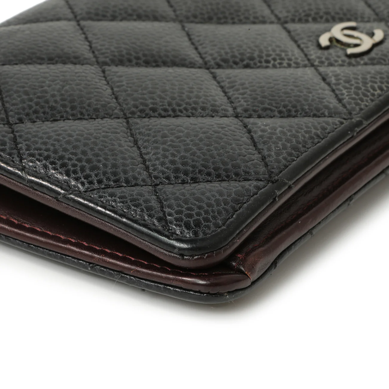 Chanel Black Quilted Caviar Yen Wallet - Image 7