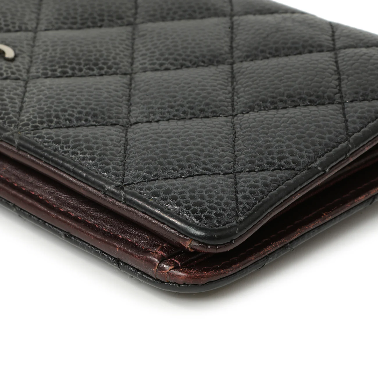 Chanel Black Quilted Caviar Yen Wallet - Image 8
