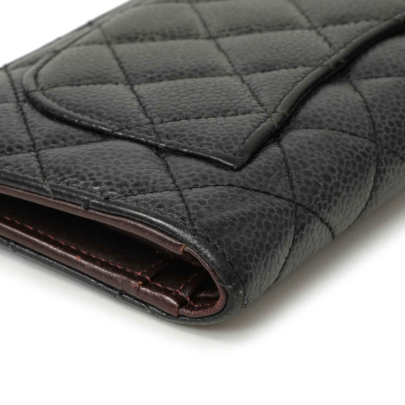 Chanel Black Quilted Caviar Yen Wallet - Image 9