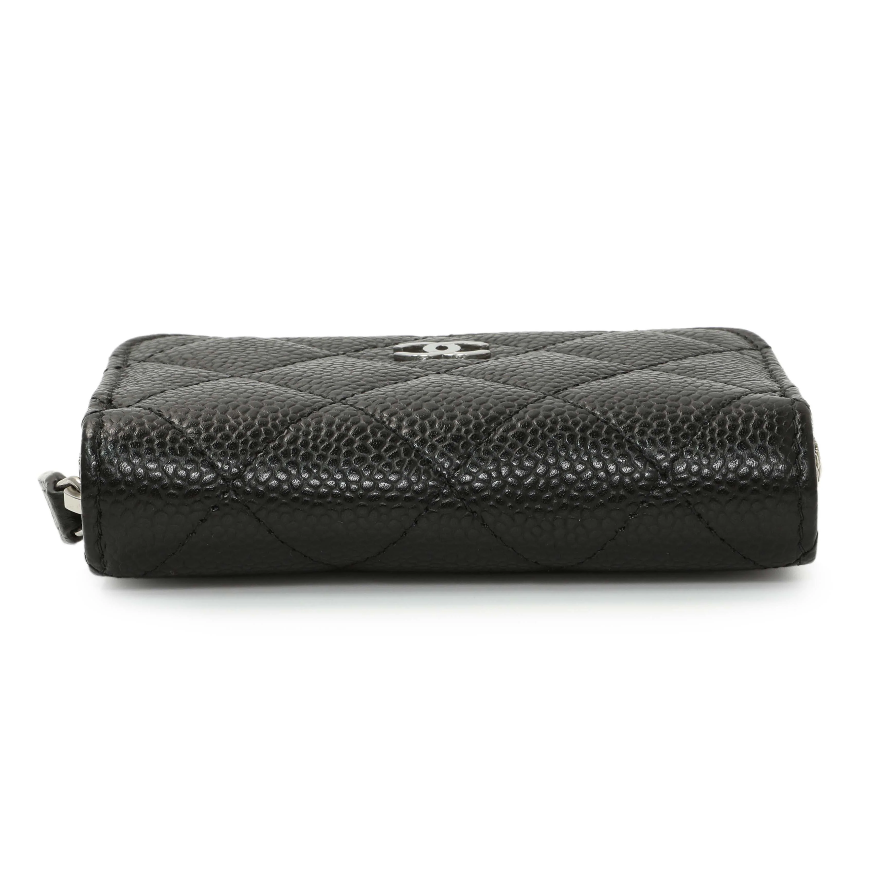 Chanel Black Quilted Caviar Zip Coin Purse - Image 3