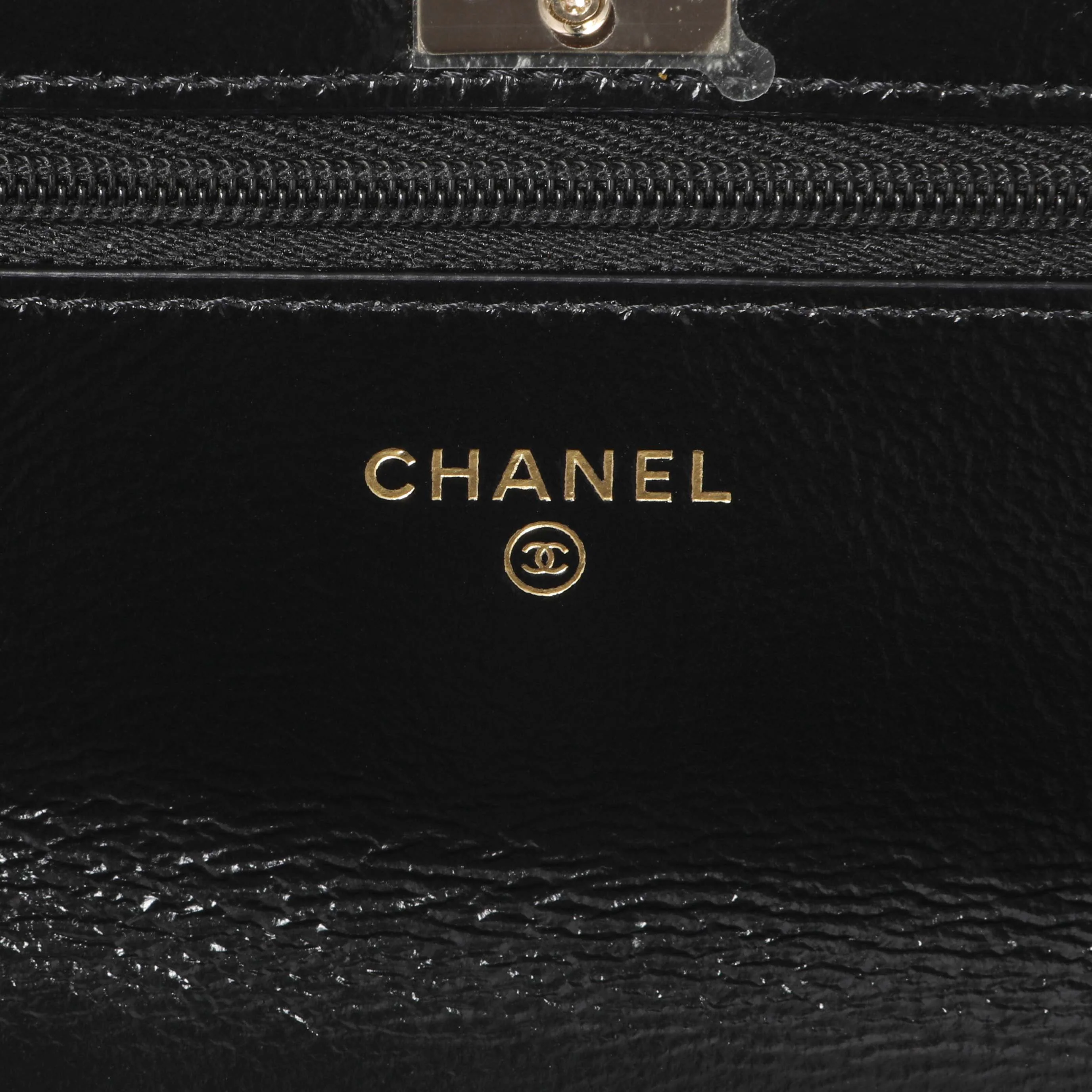 Chanel Black Quilted Crumpled Lambskin Pearl Top Handle Wallet on Chain WOC - Image 5