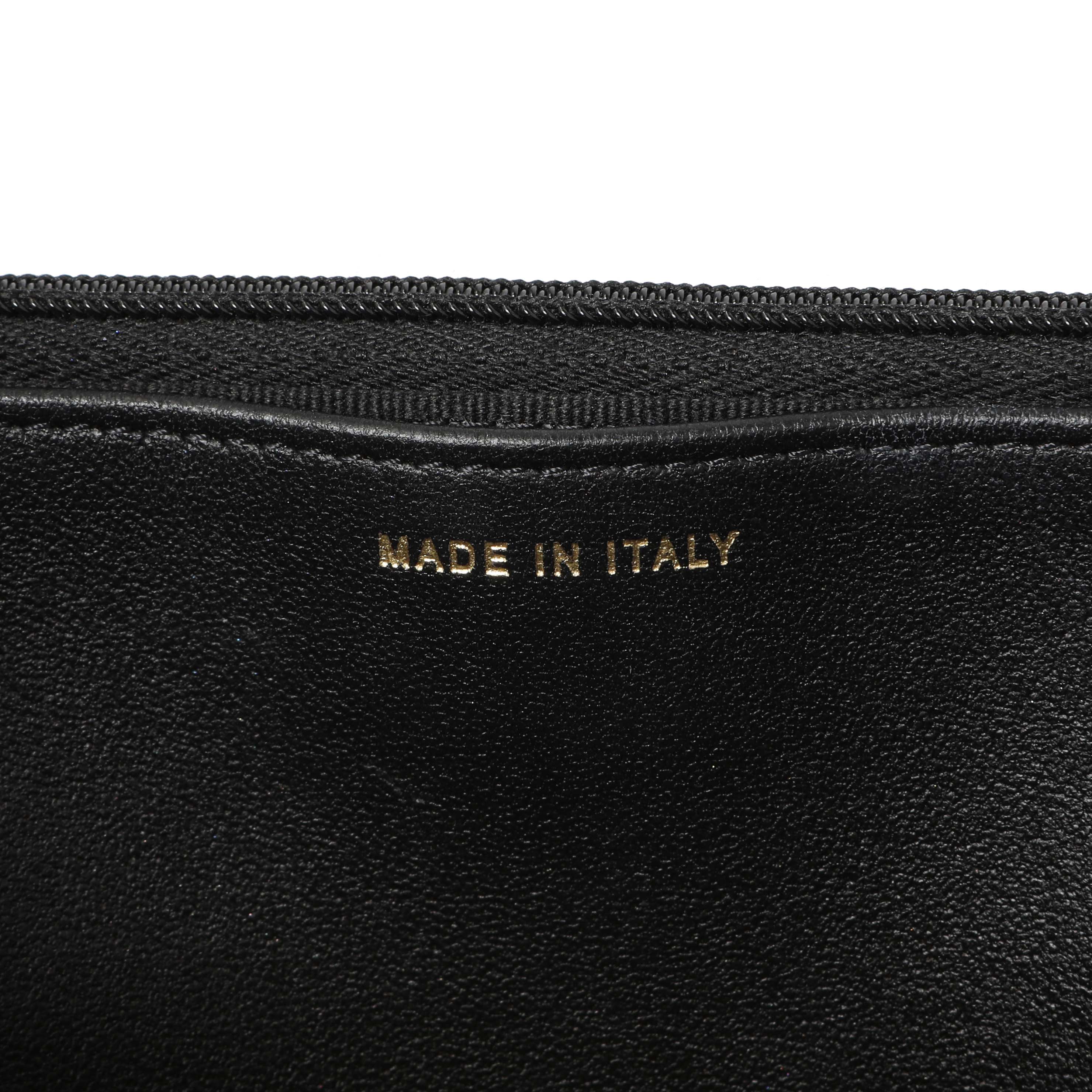 Chanel Black Quilted Crumpled Lambskin Pearl Top Handle Wallet on Chain WOC - Image 7