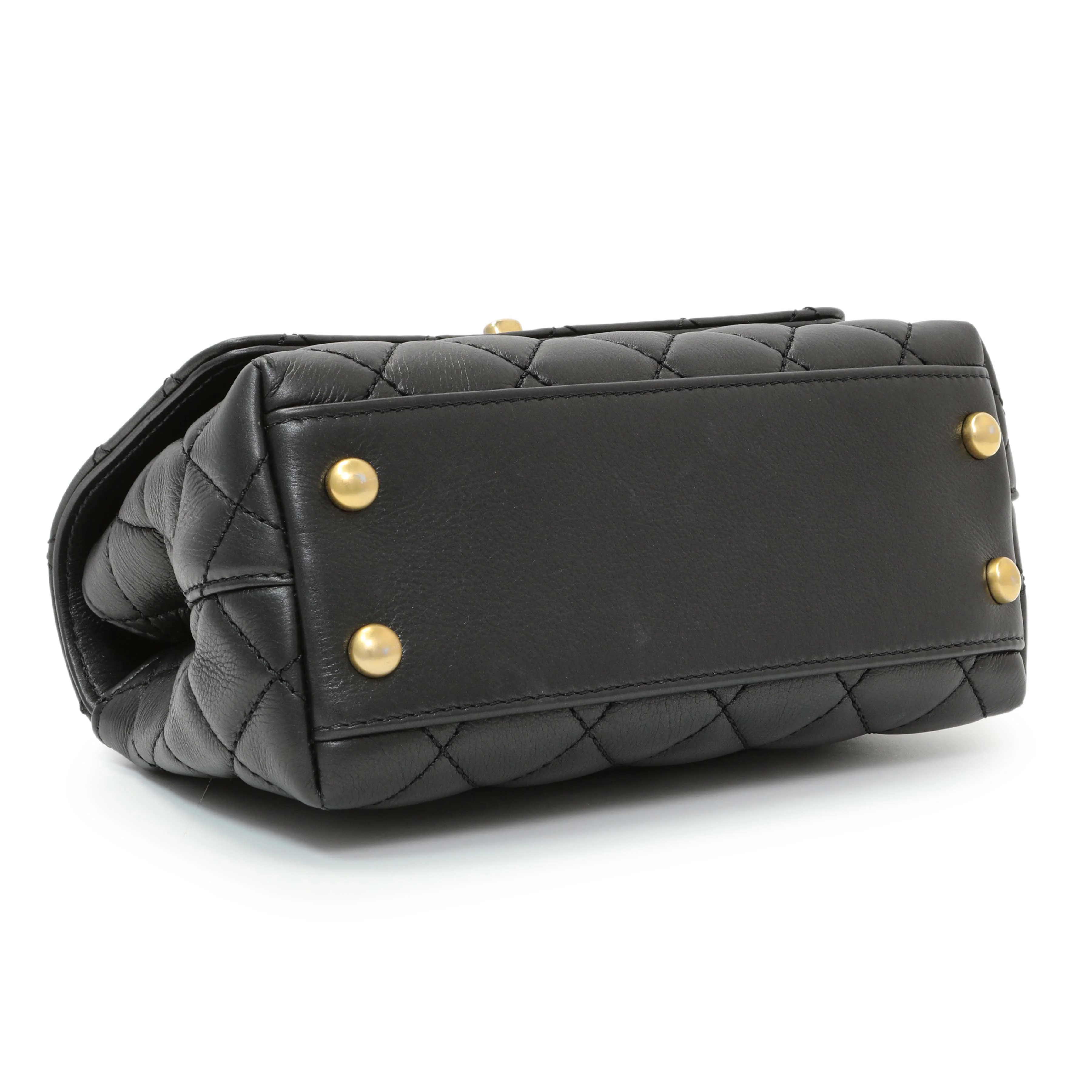 Chanel Black Quilted Goatskin Extra Mini Coco Handle Flap - Image 3