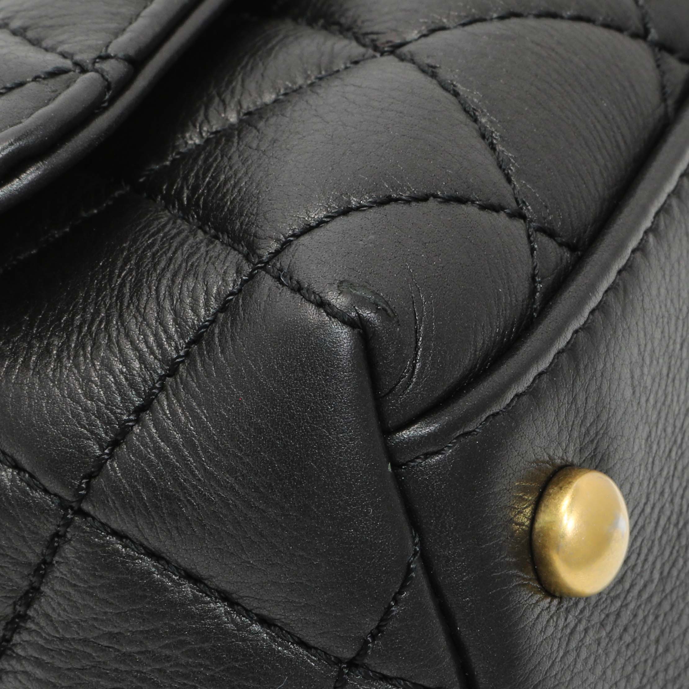 Chanel Black Quilted Goatskin Extra Mini Coco Handle Flap - Image 4