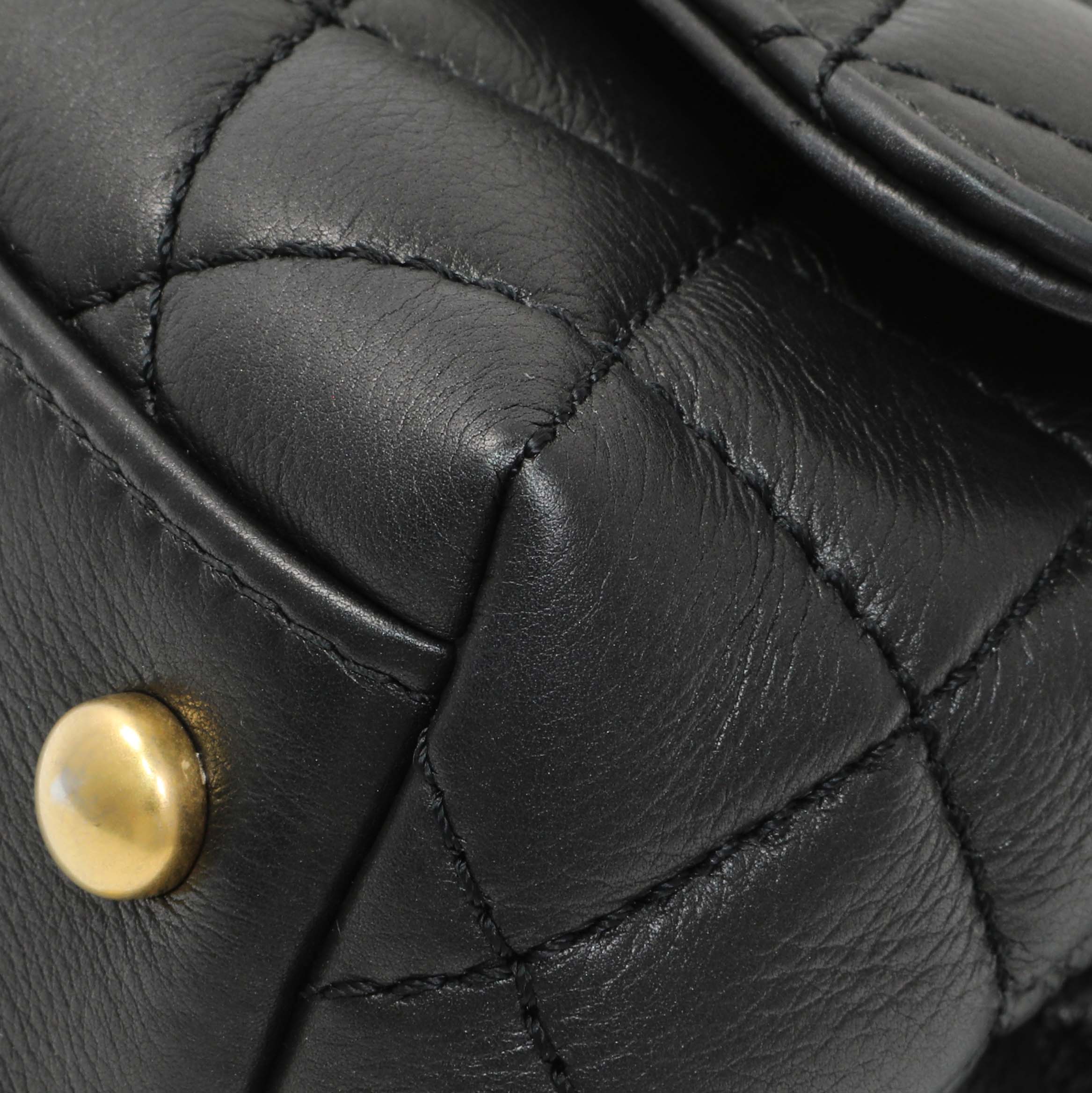 Chanel Black Quilted Goatskin Extra Mini Coco Handle Flap - Image 5