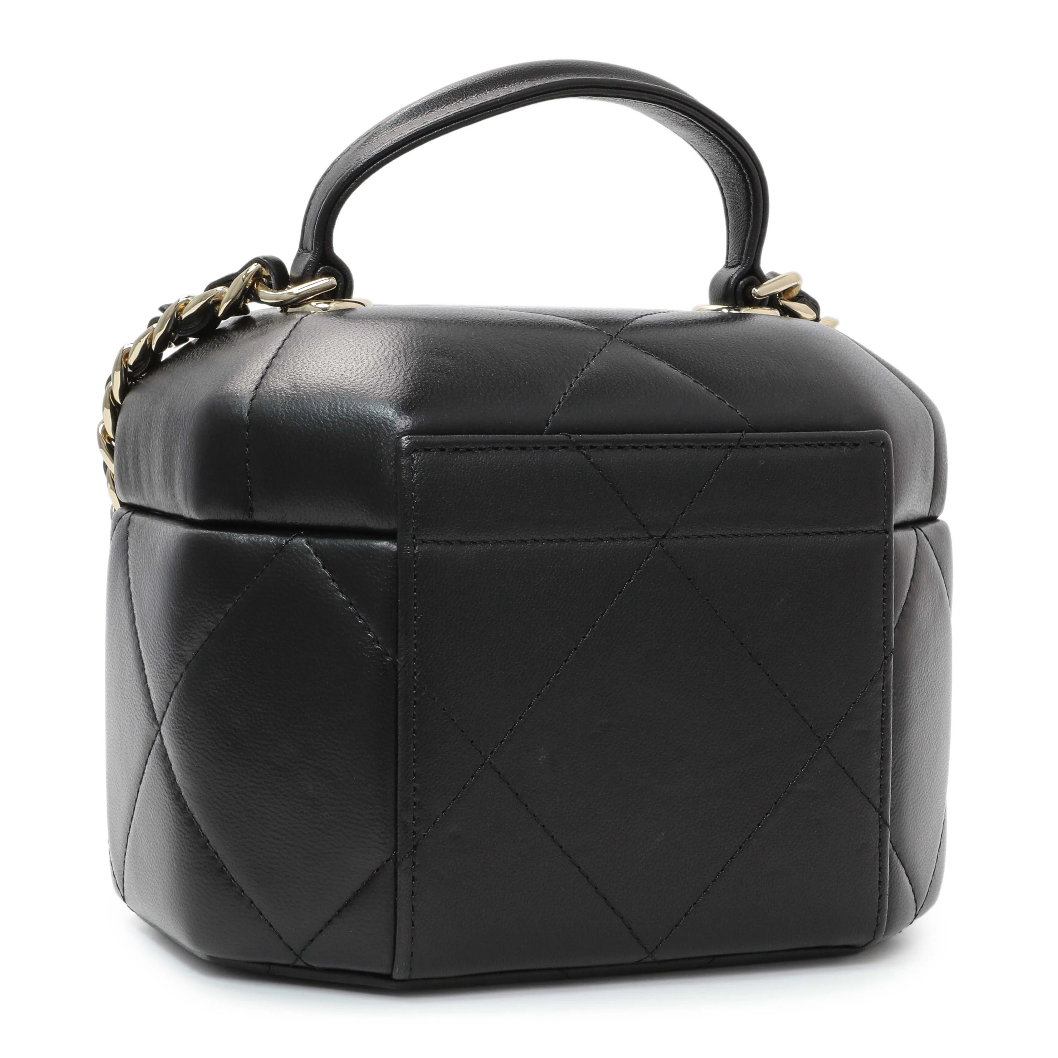 Chanel Black Quilted Lambskin Hexagon Vanity Case - Image 3
