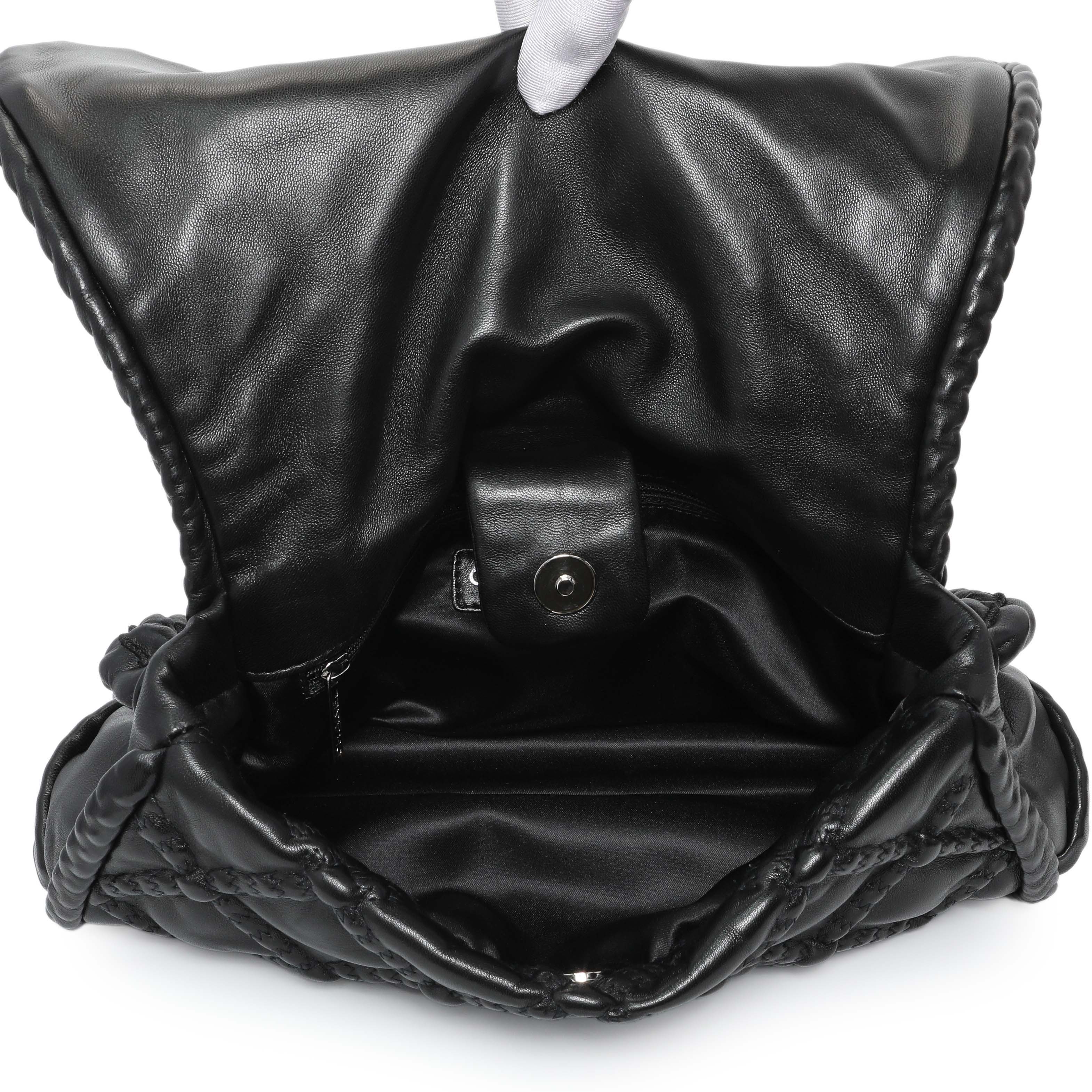 Chanel Black Quilted Lambskin Hidden Chain Flap Bag - Image 4