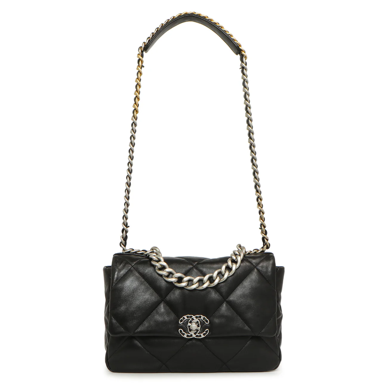 Chanel Black Quilted Lambskin Large 19 Flap