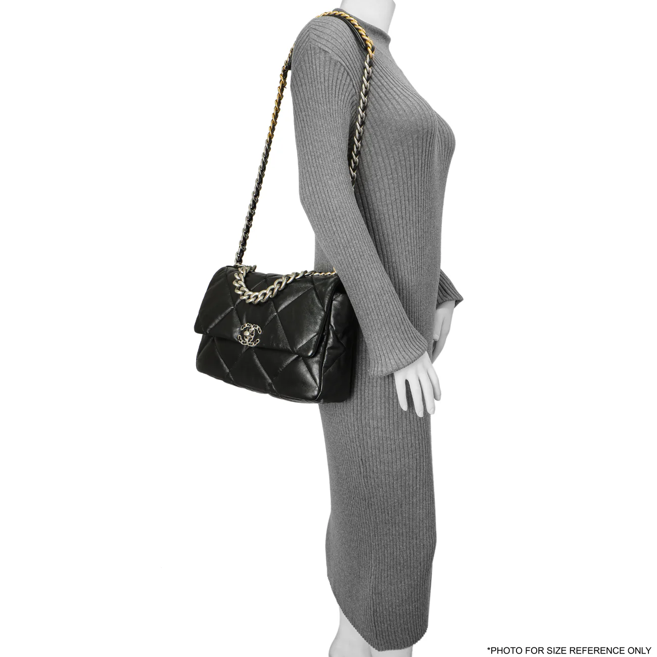 Chanel Black Quilted Lambskin Large 19 Flap - Image 8