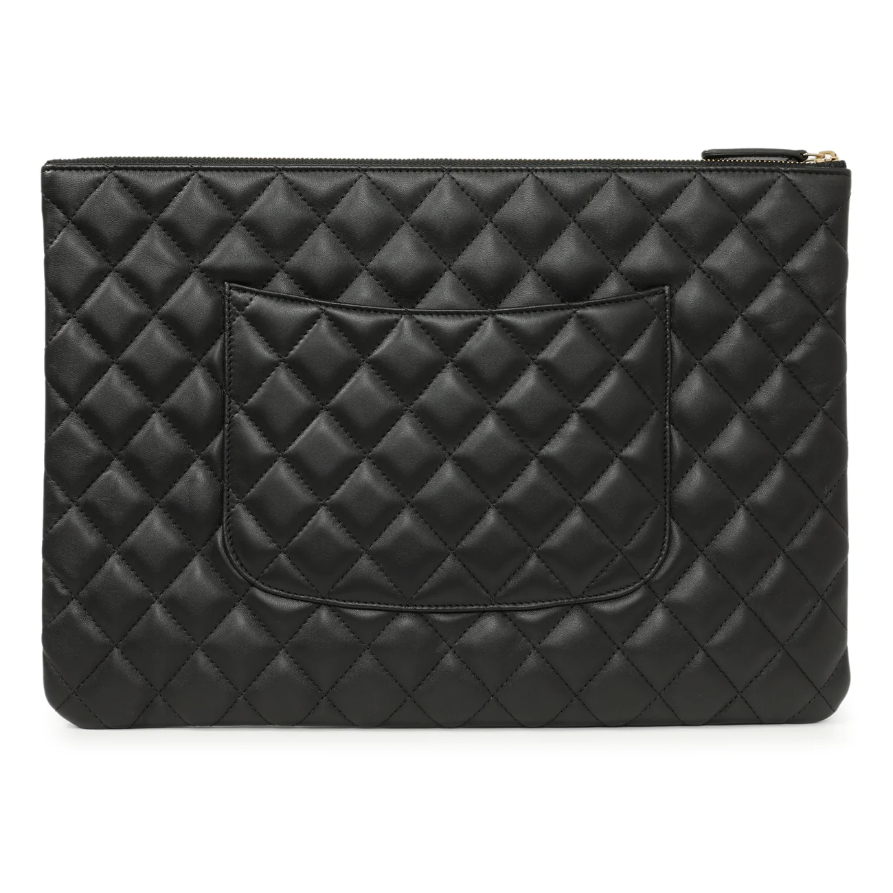 Chanel Black Quilted Lambskin Large Cosmetic Case - Image 2