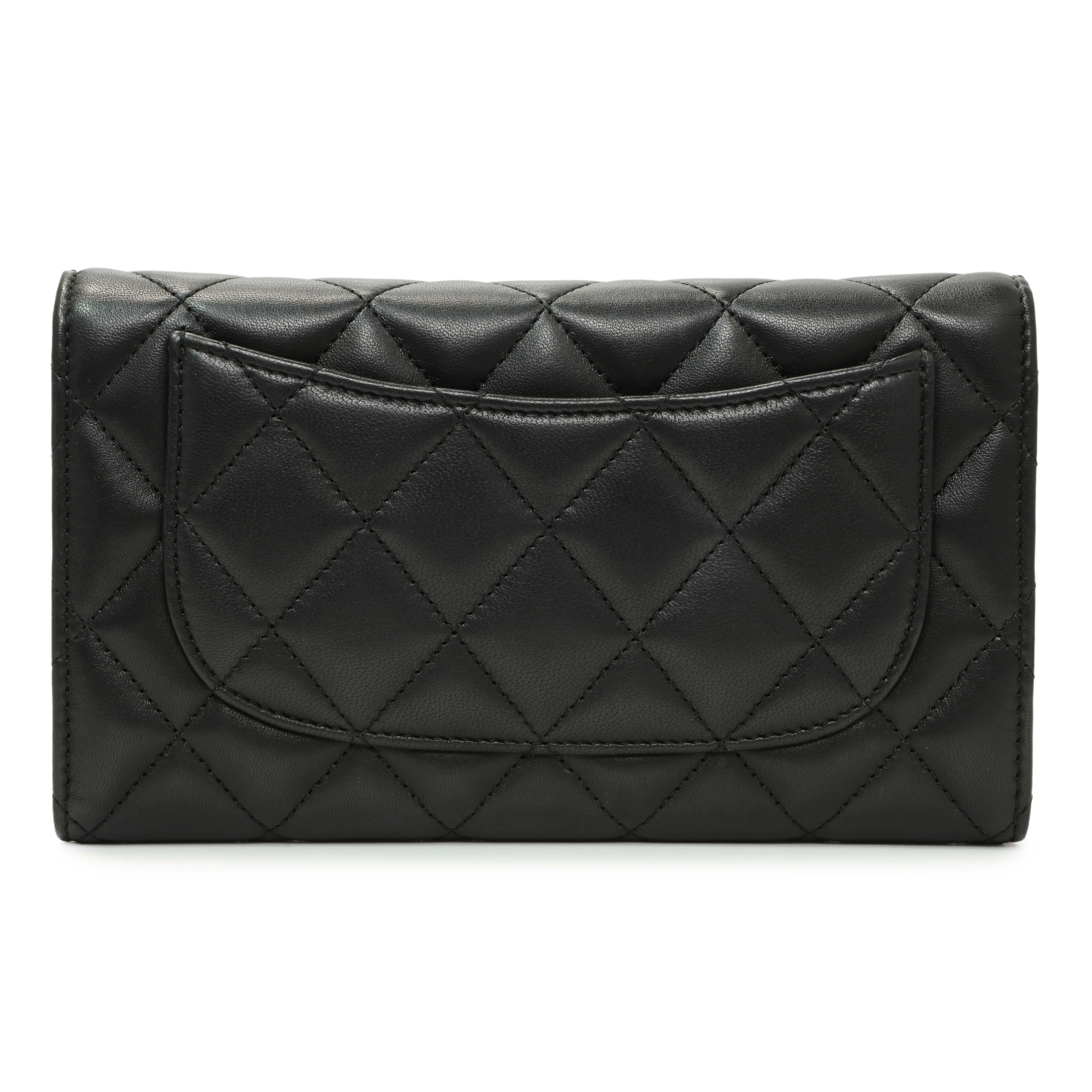 Chanel Black Quilted Lambskin Large Flap Wallet - Image 2