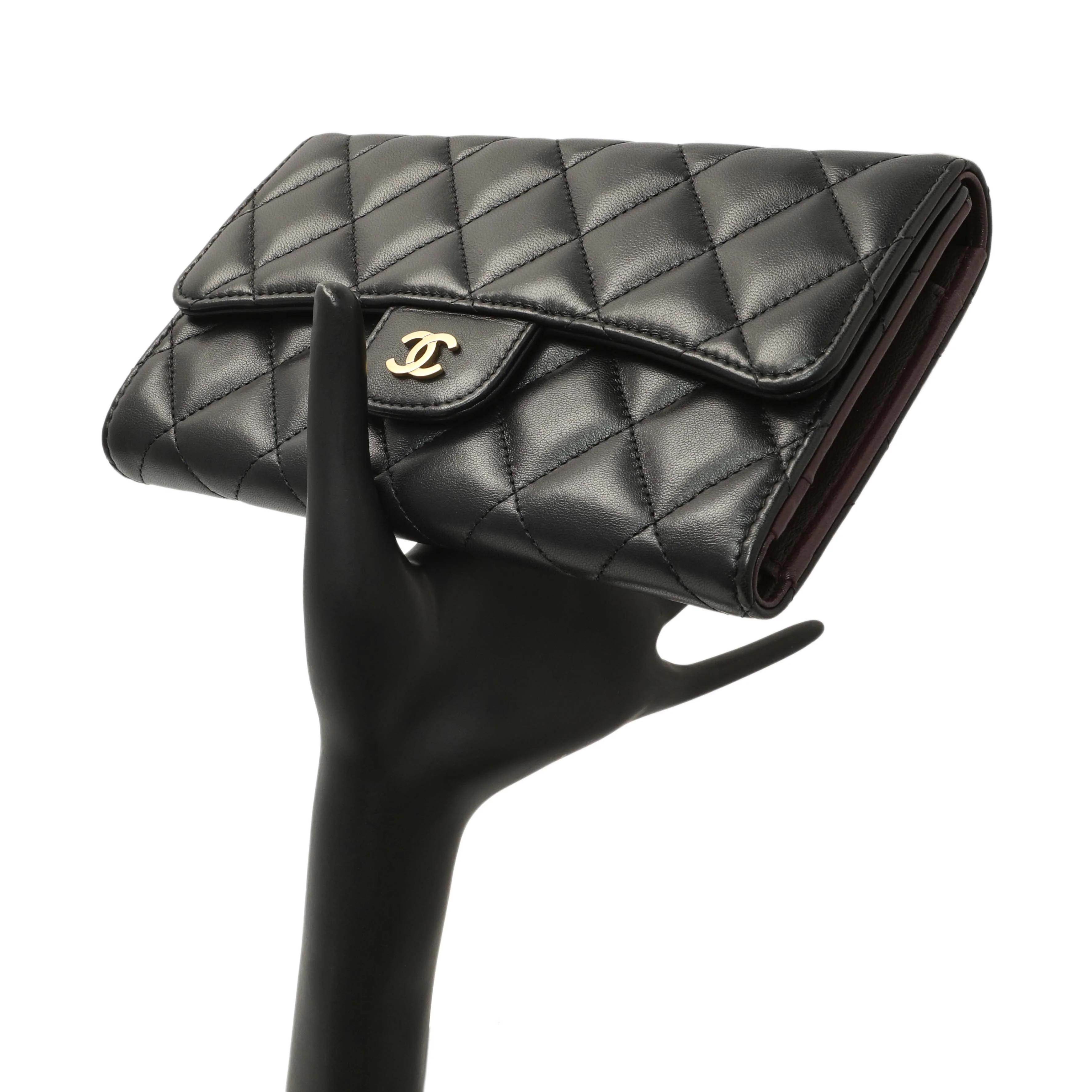 Chanel Black Quilted Lambskin Large Flap Wallet - Image 7