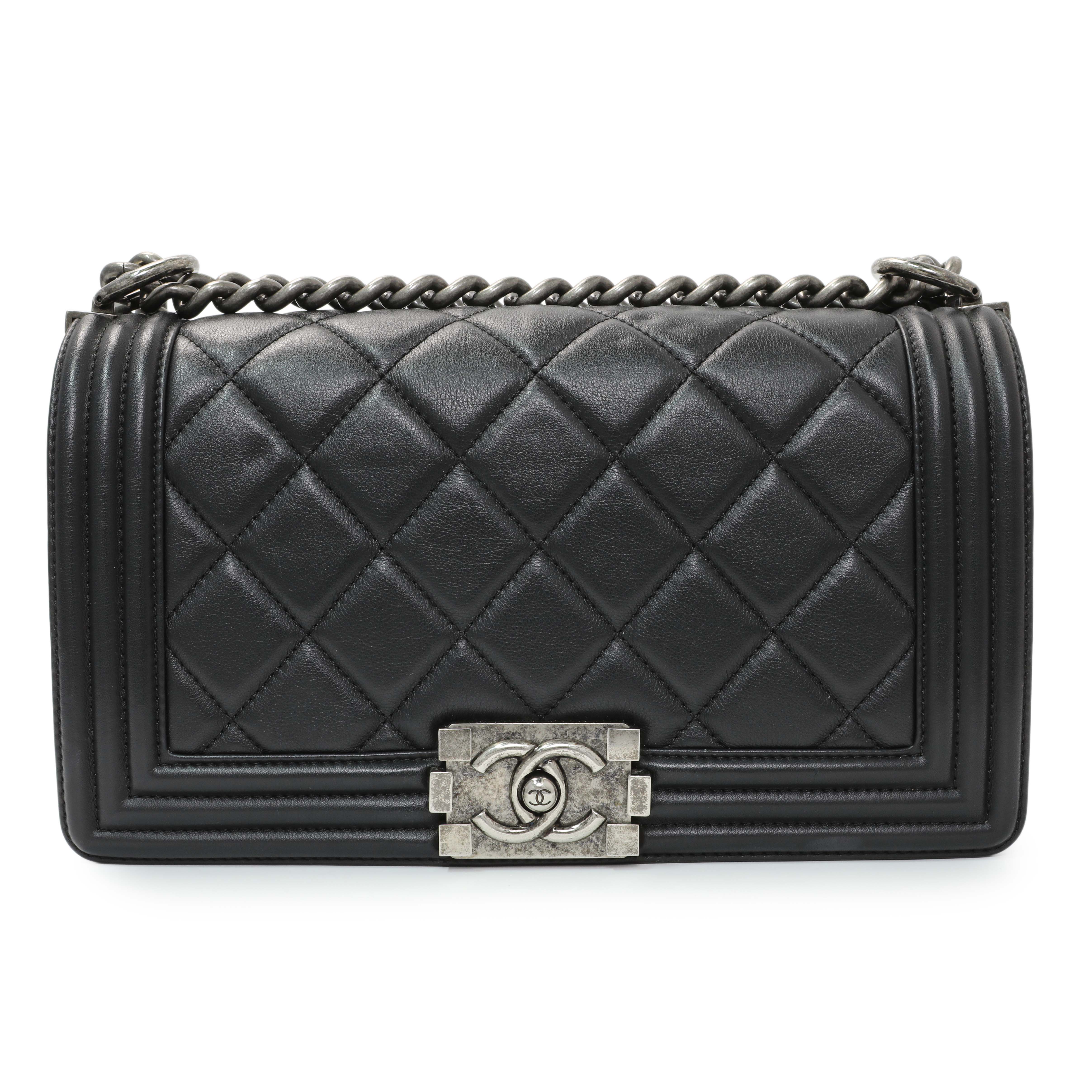 Chanel Black Quilted Lambskin Medium Boy Flap - Image 2