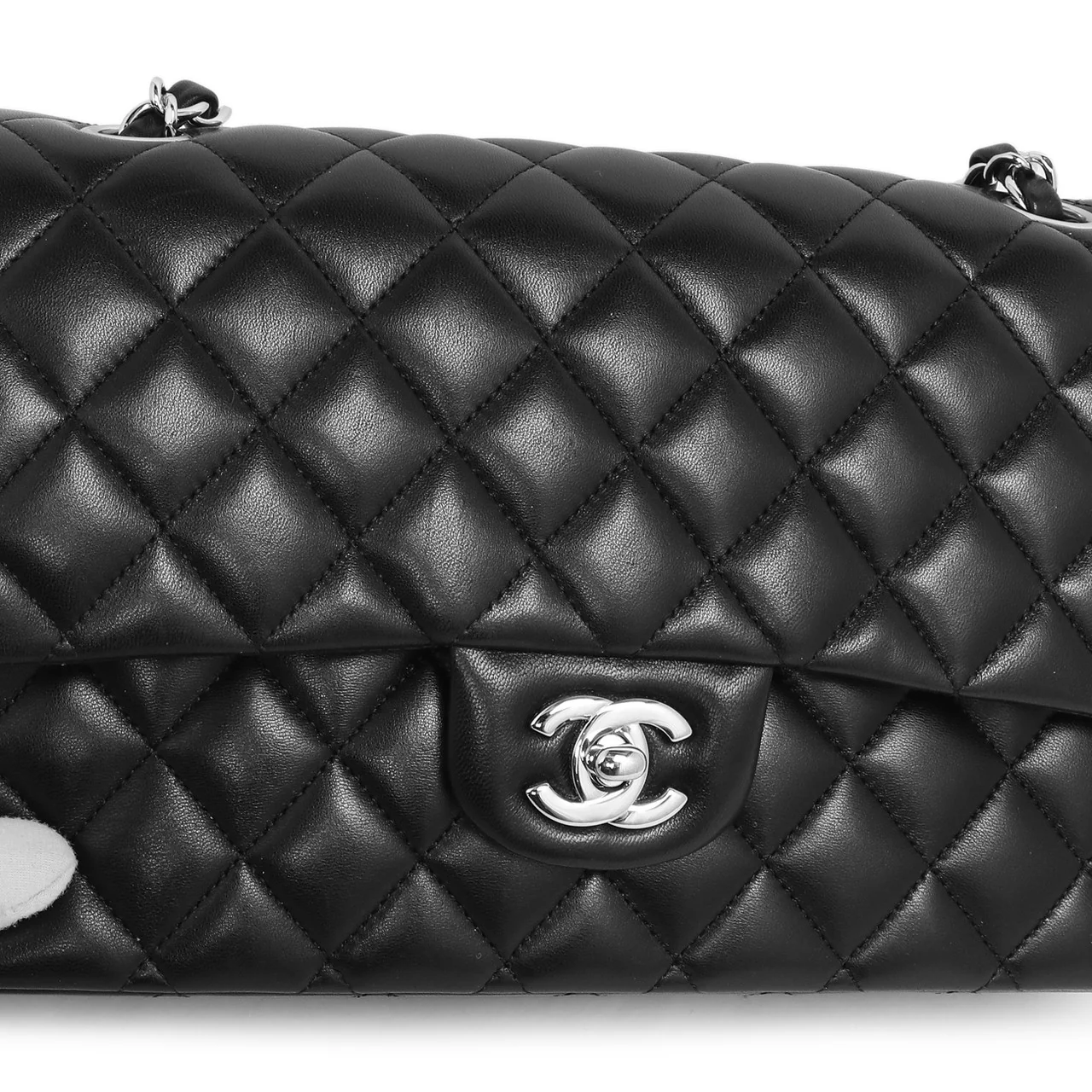 Chanel Black Quilted Lambskin Medium Classic Double Flap - Image 11
