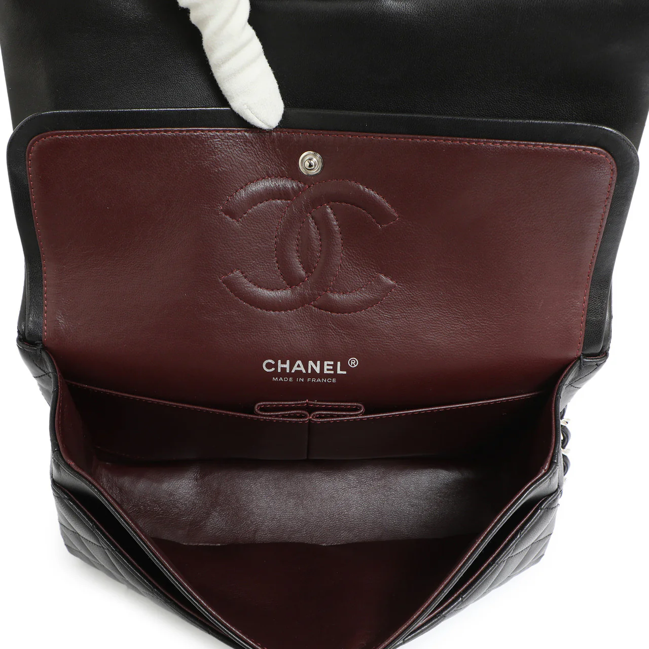 Chanel Black Quilted Lambskin Medium Classic Double Flap - Image 13