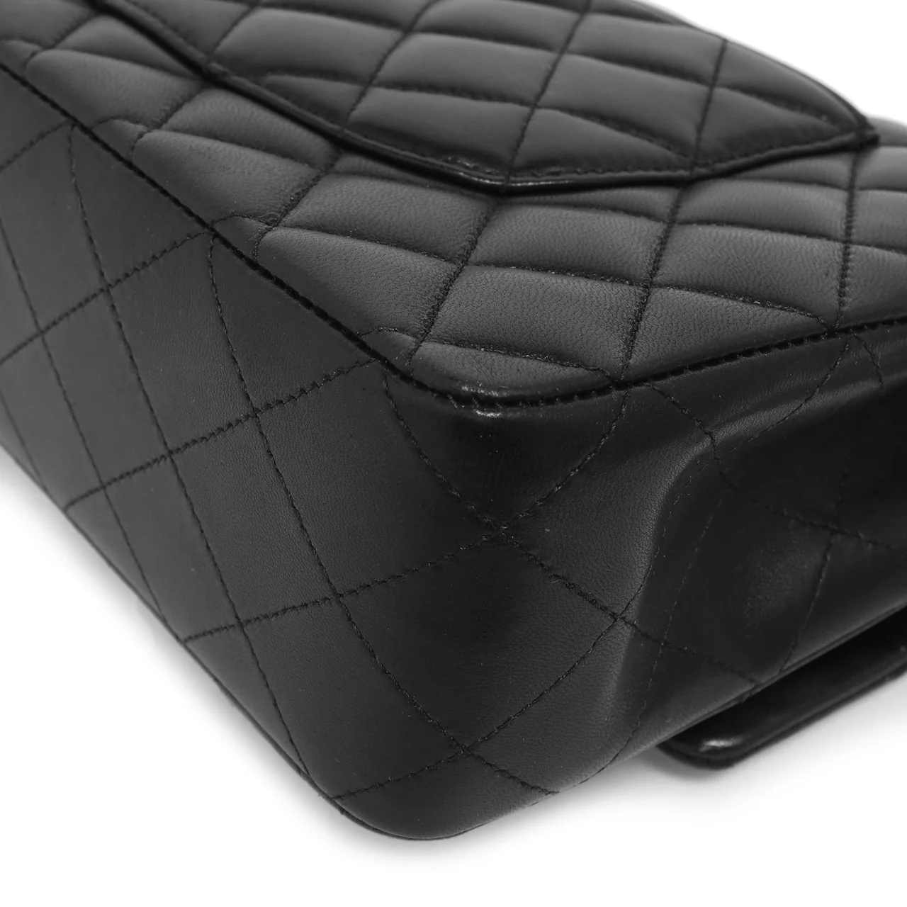 Chanel Black Quilted Lambskin Medium Classic Double Flap - Image 9