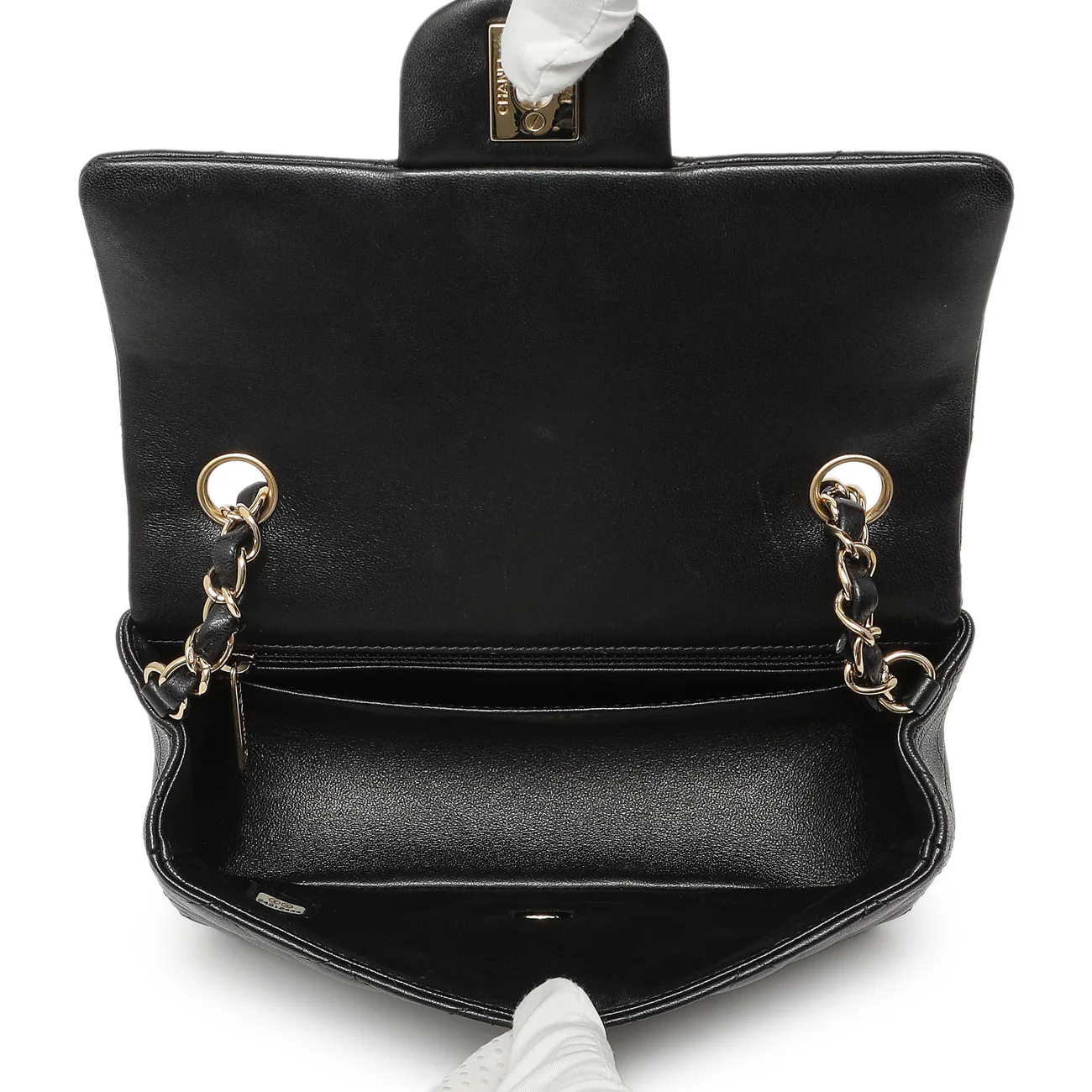 Chanel Black Quilted Lambskin Mini Rectangular Flap - Image 5