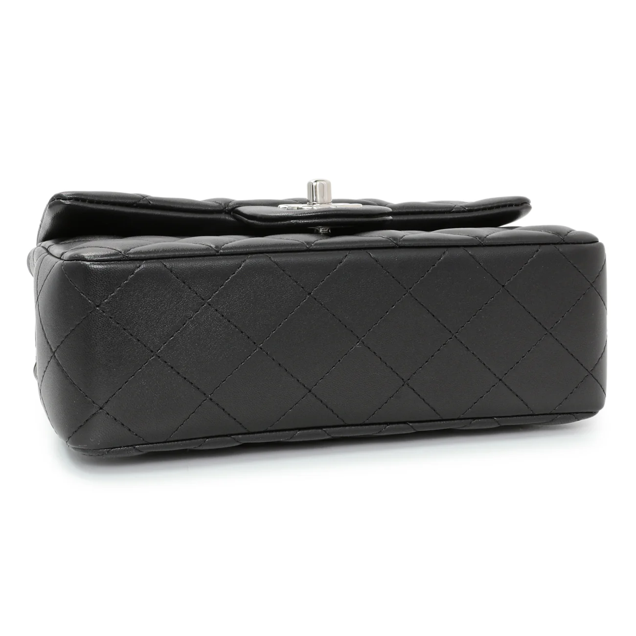 Chanel Black Quilted Lambskin Mini Rectangular Flap - Image 3