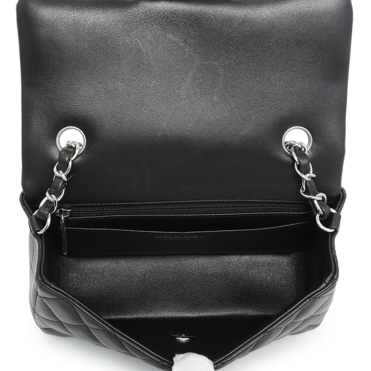 Chanel Black Quilted Lambskin Mini Rectangular Flap - Image 8