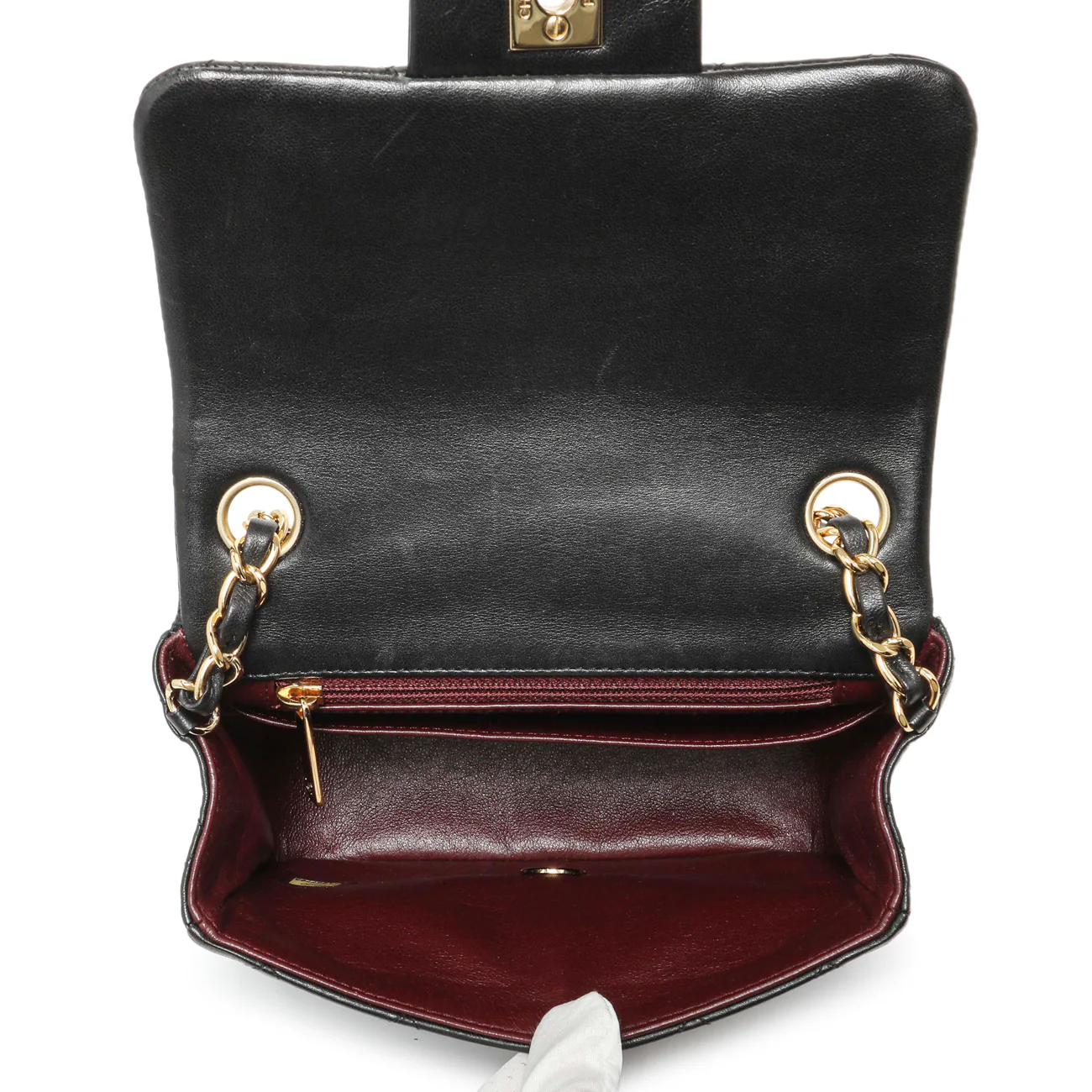Chanel Black Quilted Lambskin Mini Square Flap - Image 4