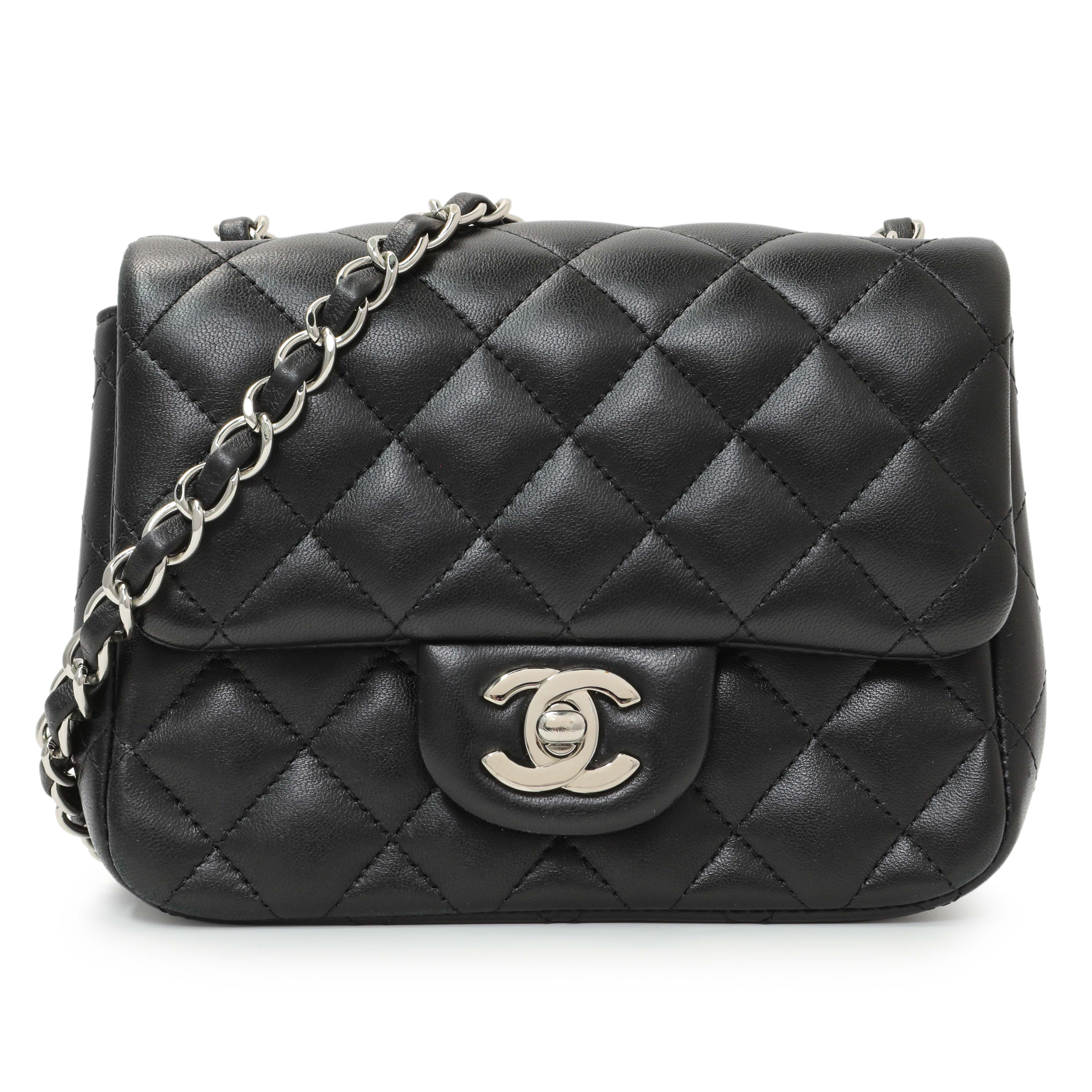 Chanel Black Quilted Lambskin Mini Square Flap