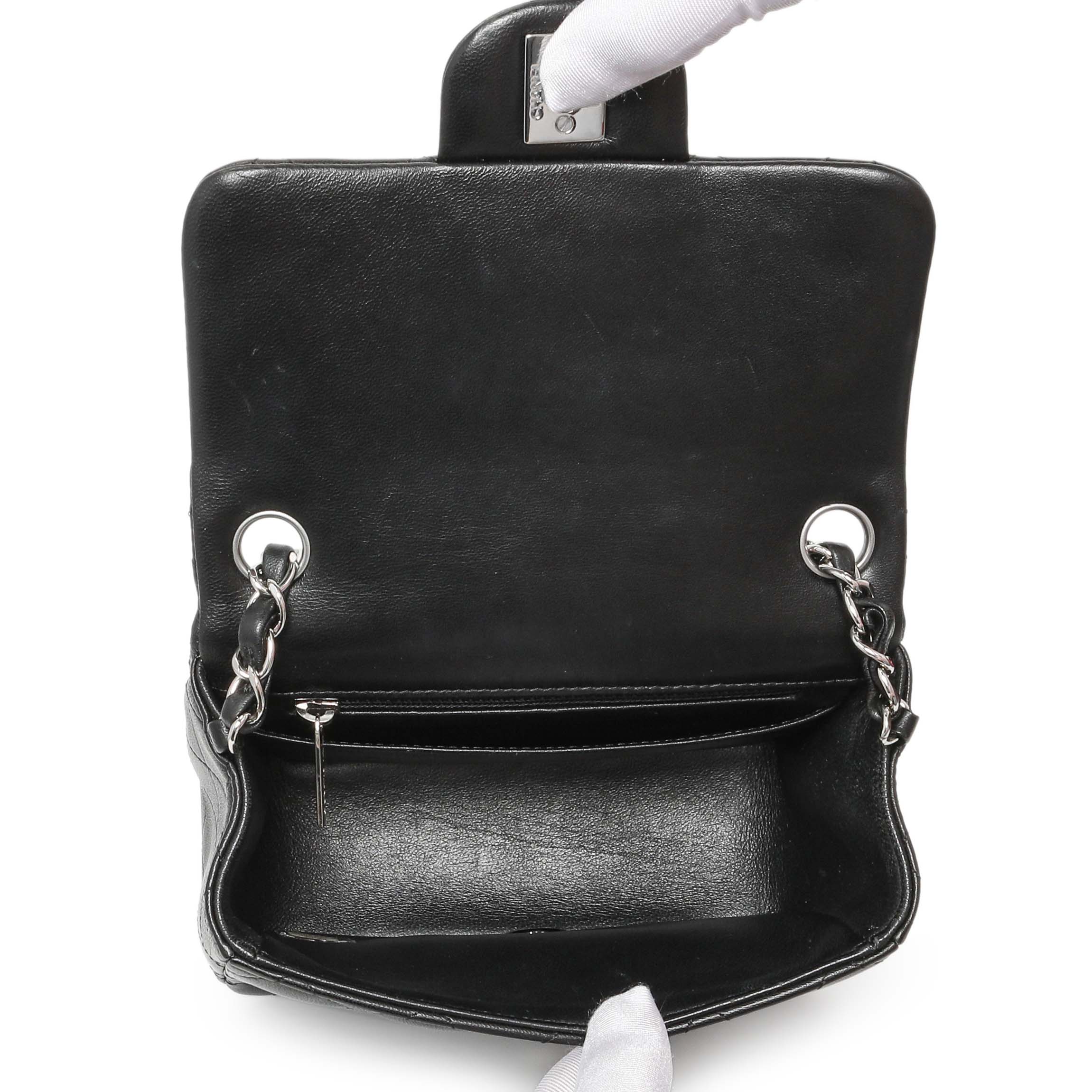 Chanel Black Quilted Lambskin Mini Square Flap - Image 10
