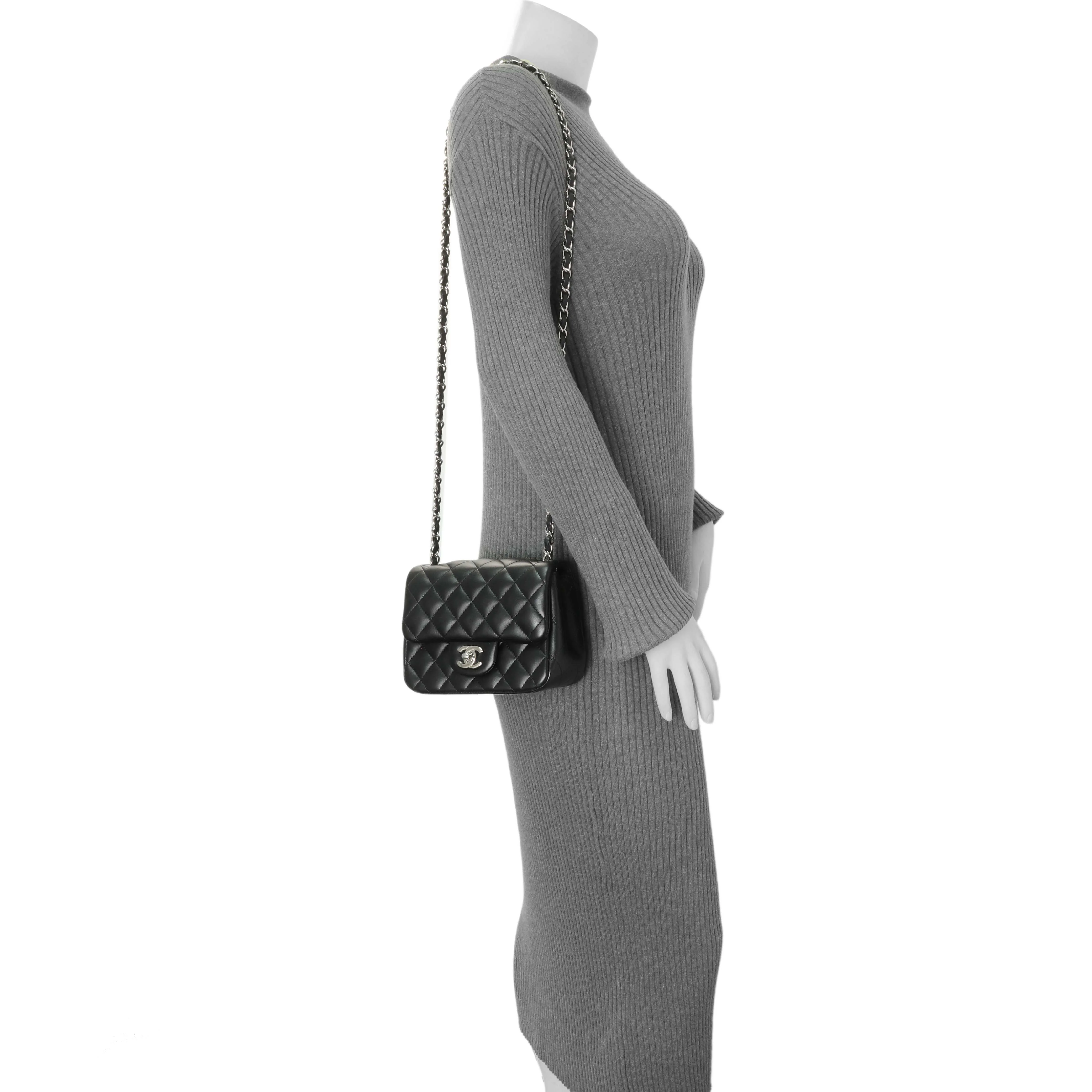 Chanel Black Quilted Lambskin Mini Square Flap - Image 13