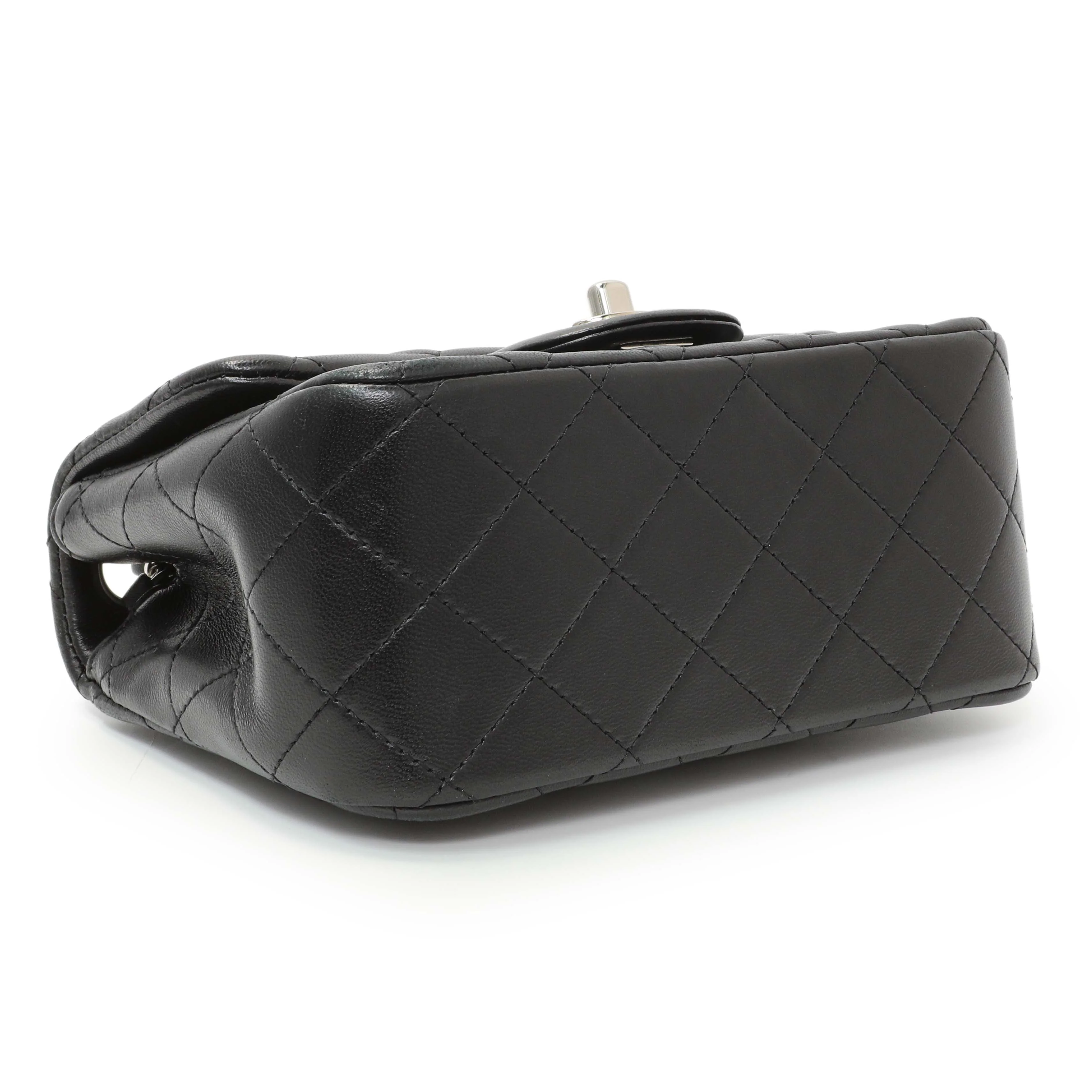Chanel Black Quilted Lambskin Mini Square Flap - Image 3