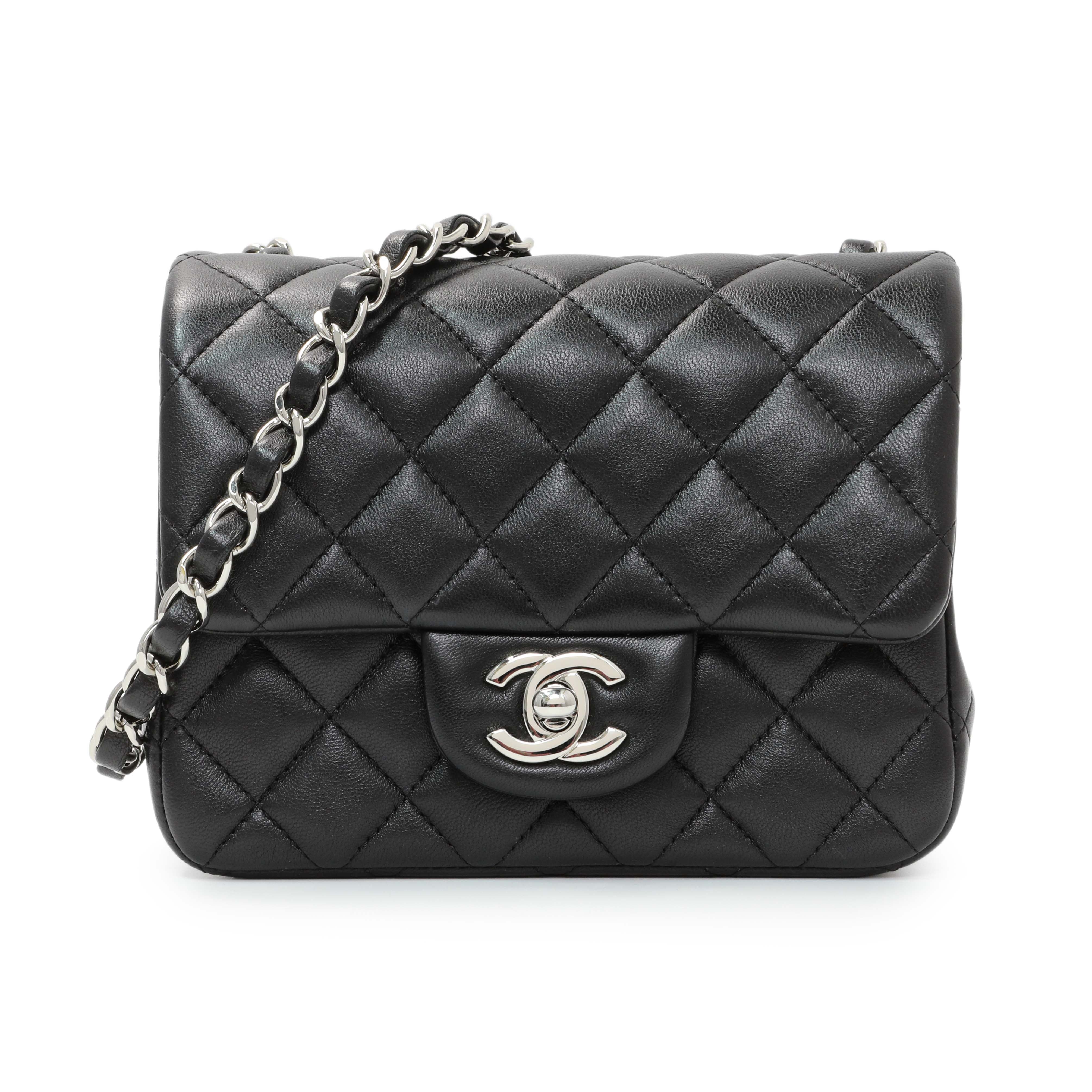 Chanel Black Quilted Lambskin Mini Square Flap