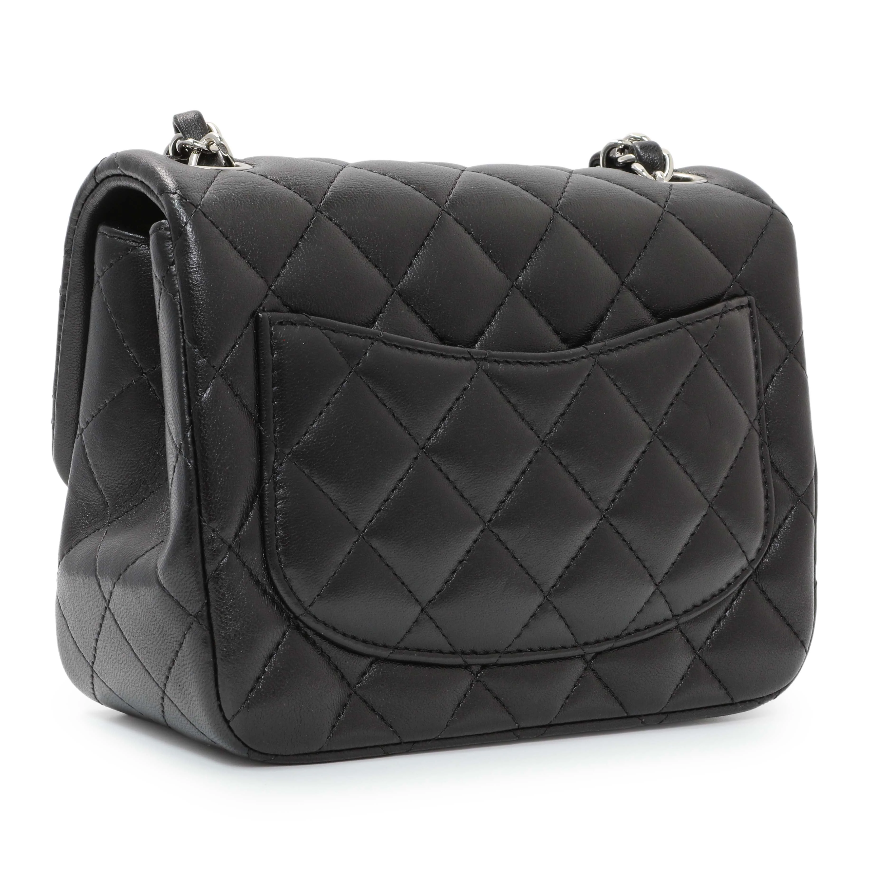 Chanel Black Quilted Lambskin Mini Square Flap - Image 2