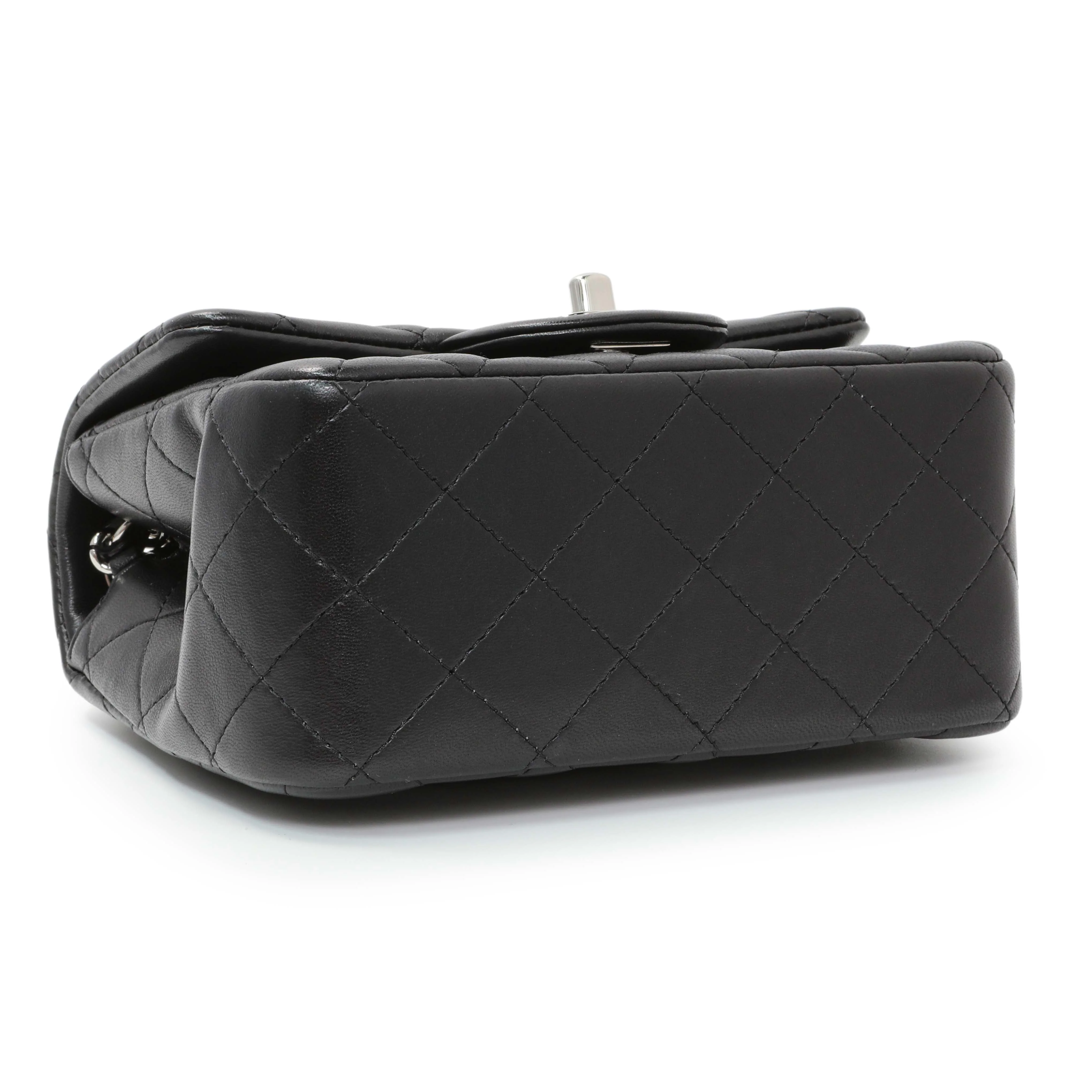 Chanel Black Quilted Lambskin Mini Square Flap - Image 3