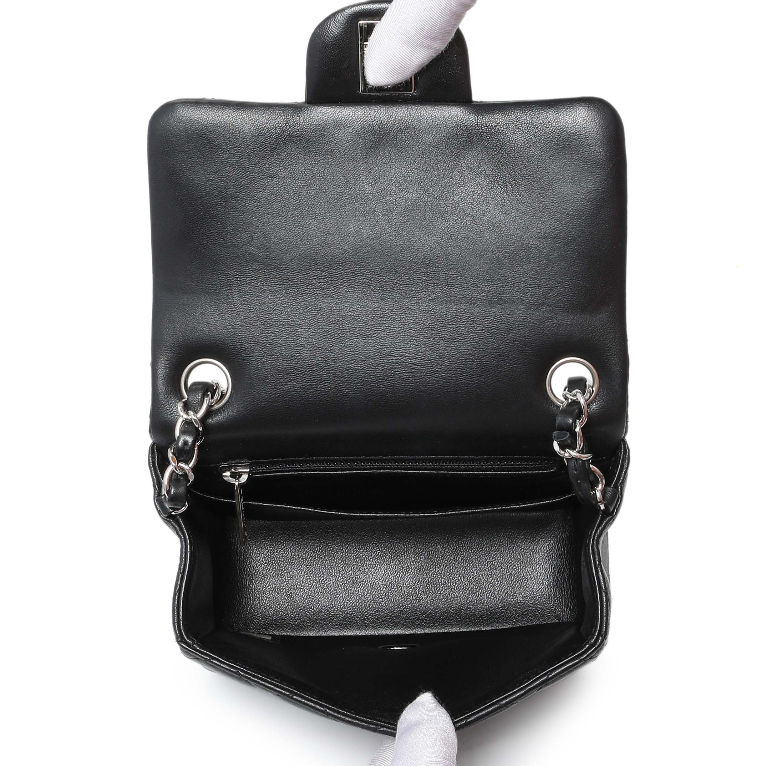 Chanel Black Quilted Lambskin Mini Square Flap - Image 4