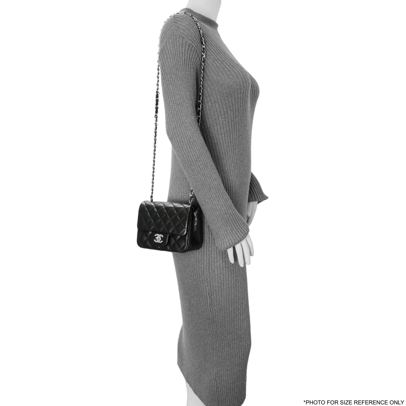 Chanel Black Quilted Lambskin Mini Square Flap - Image 7
