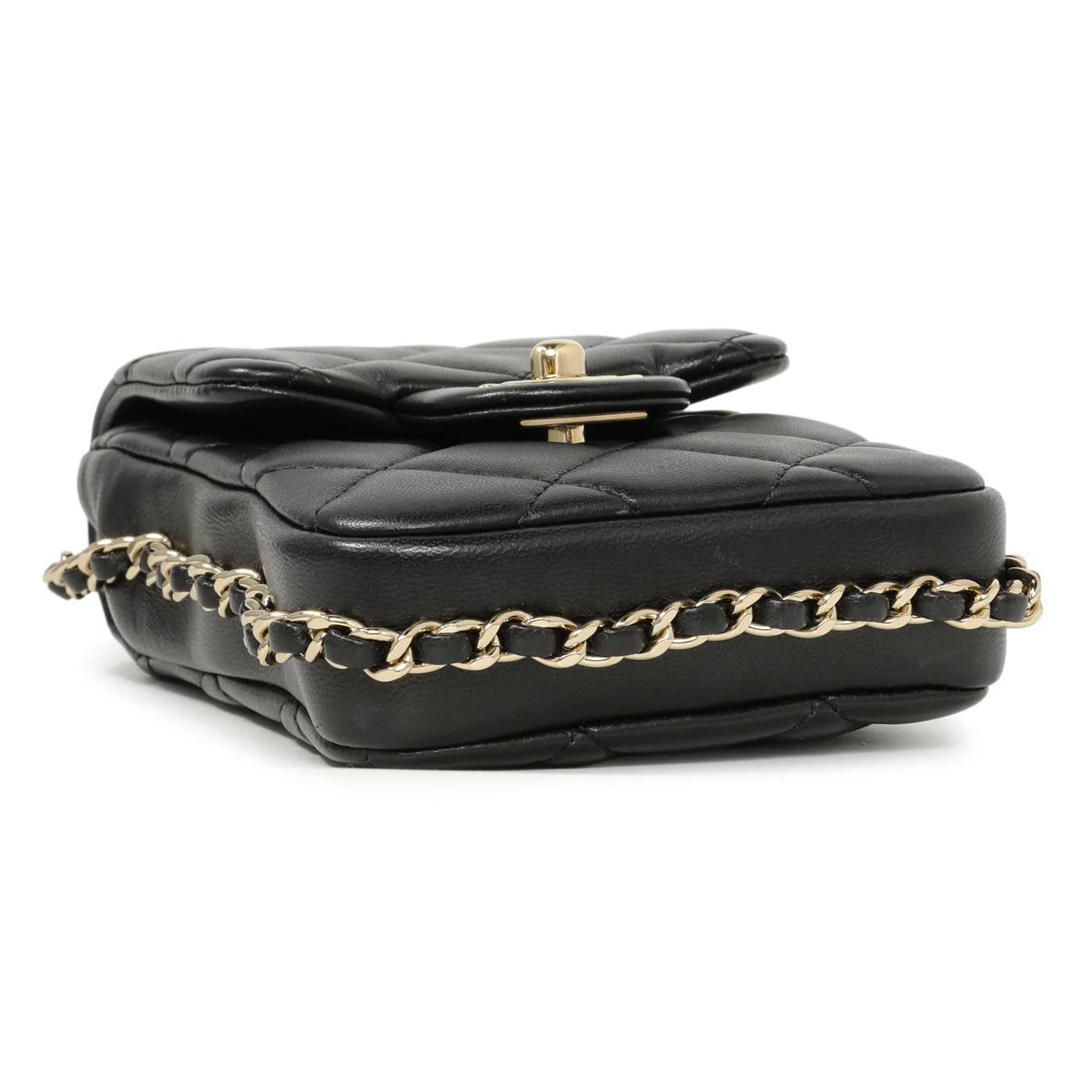 Chanel Black Quilted Lambskin My Precious Phone Case Flap Bag - Image 4